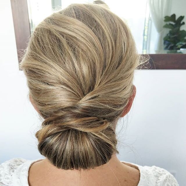 Love this style for our beautiful bride Nicola. She wanted a soft bun with some twists details at the back.