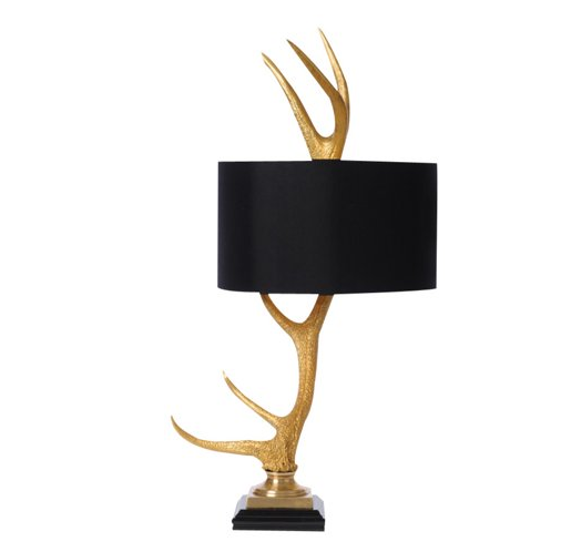 Golden antler table lamp 