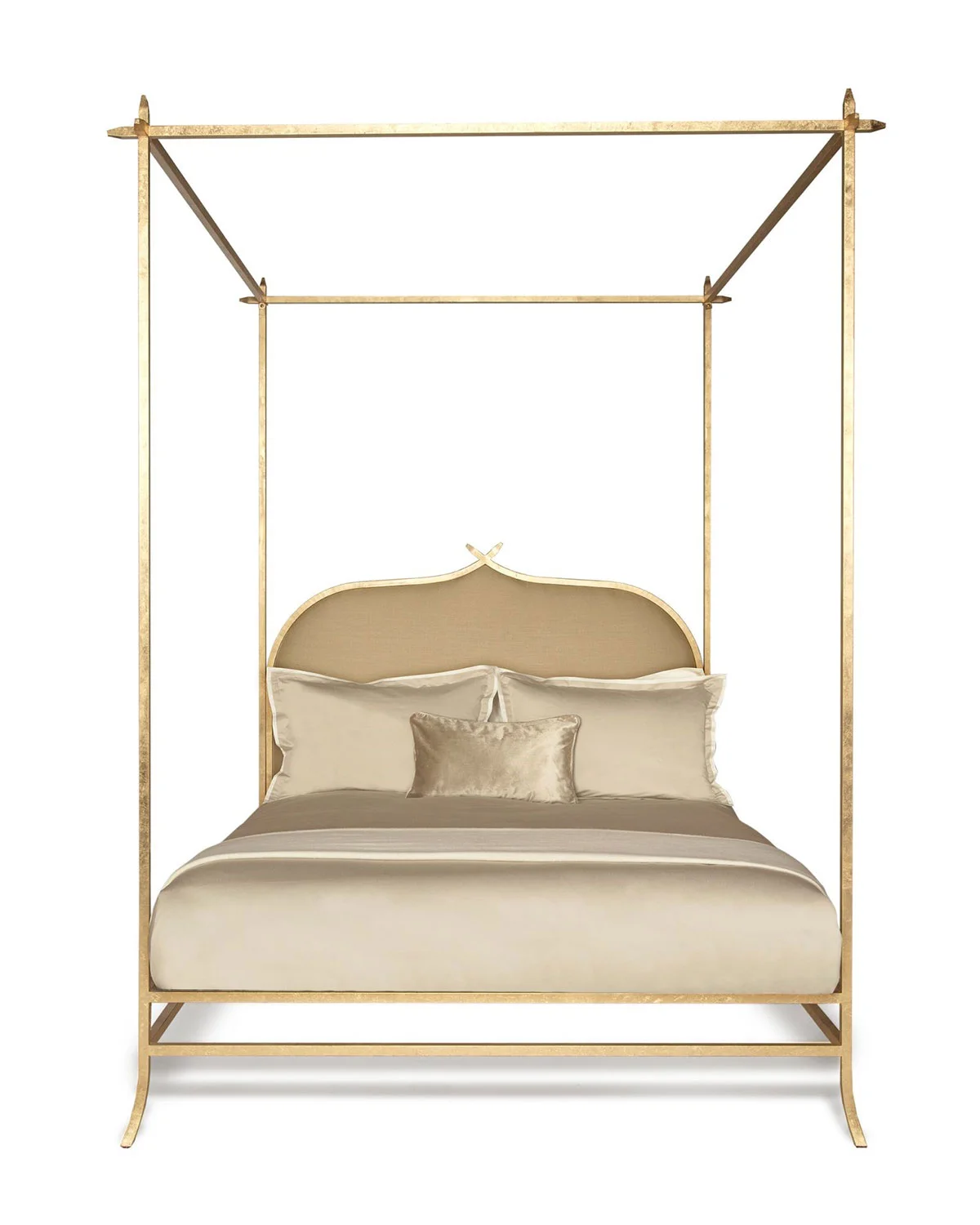 Ignore the bedding, but the detailing on the bed frame is very elegant. 