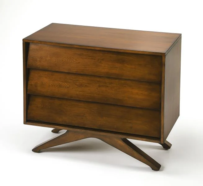 Clean, mid-century lines with a rustic finish