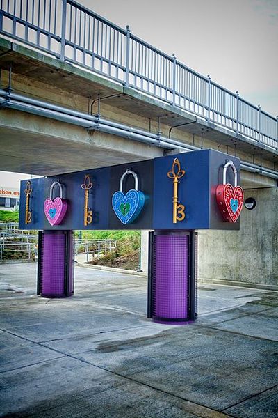This is pretty cool! Lock-On Tacoma is an interactive love and wishing lock sculpture located in Tacoma, Washington. Made by Diane Hansen in 2013