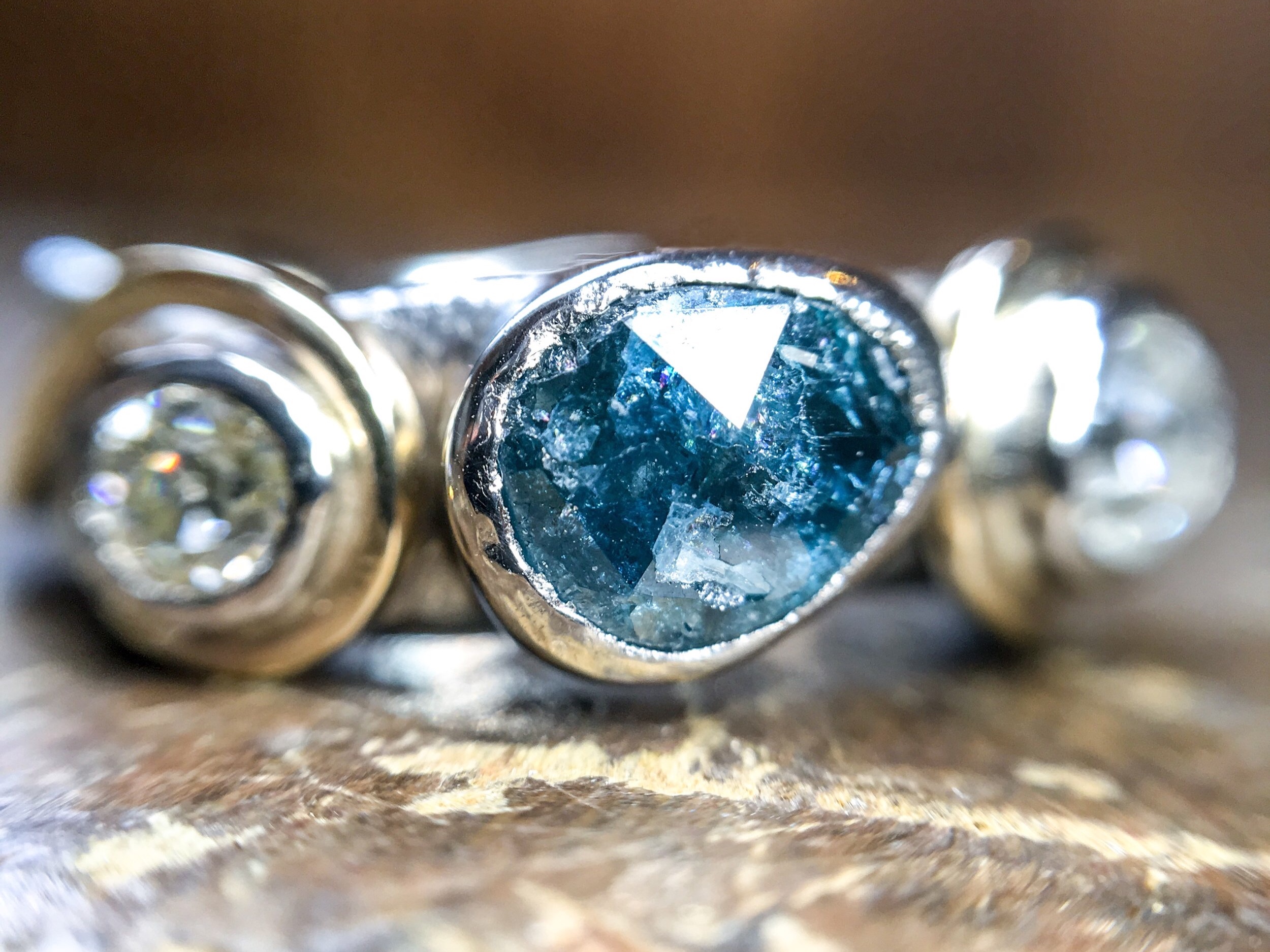 Blue diamond ring