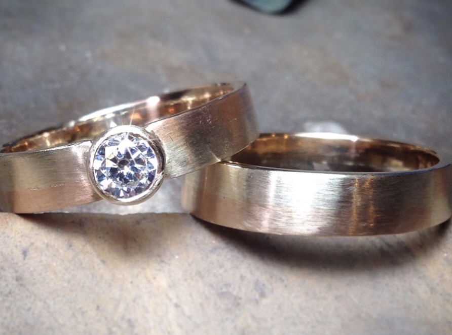 Two colour gold rings