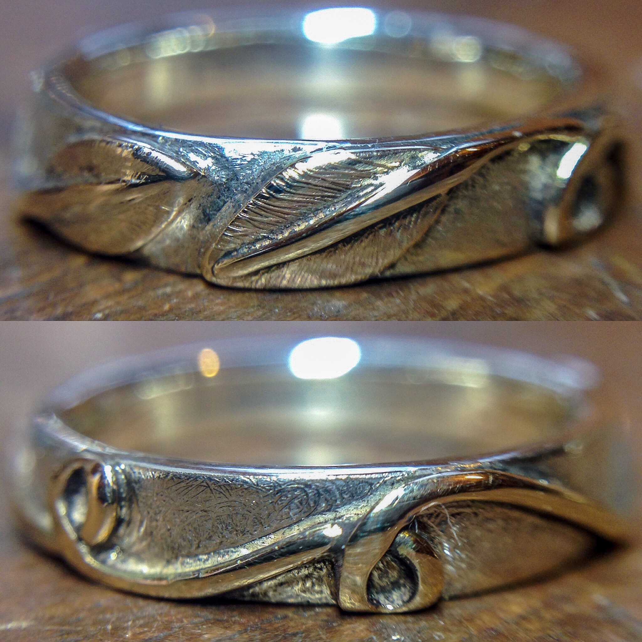 9ct white and yellow gold ring