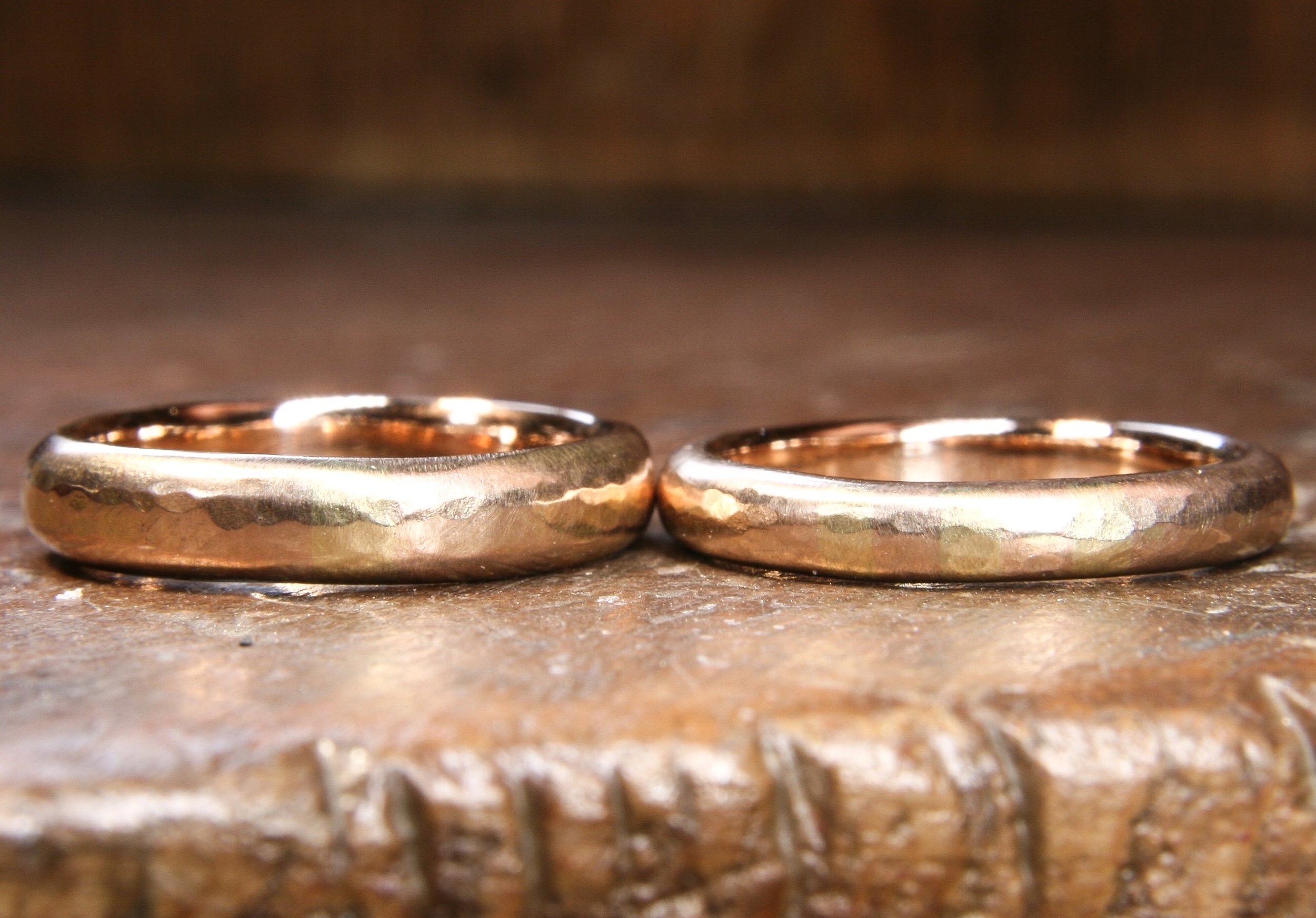 Rose gold wedding rings