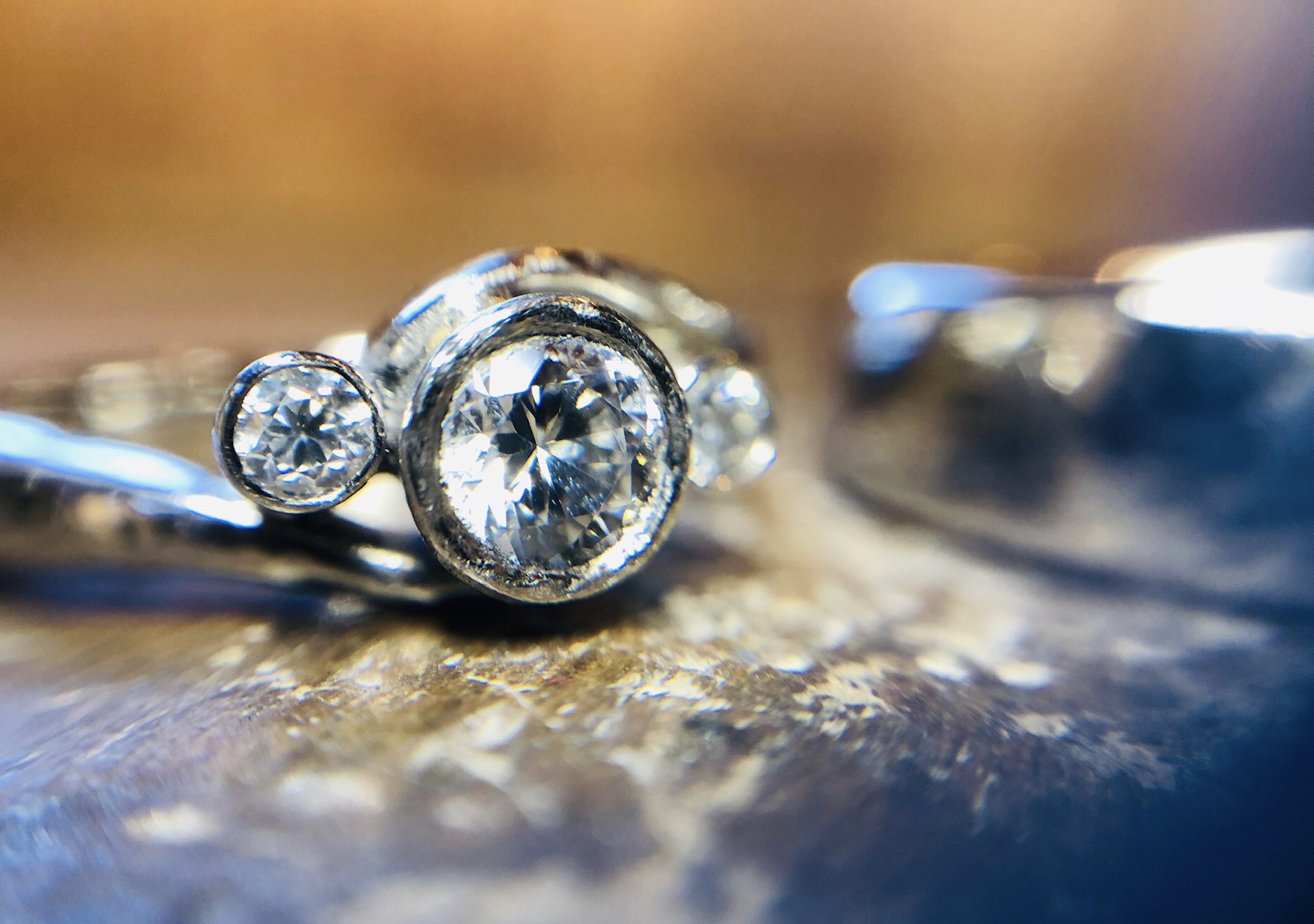 Palladium engagement ring