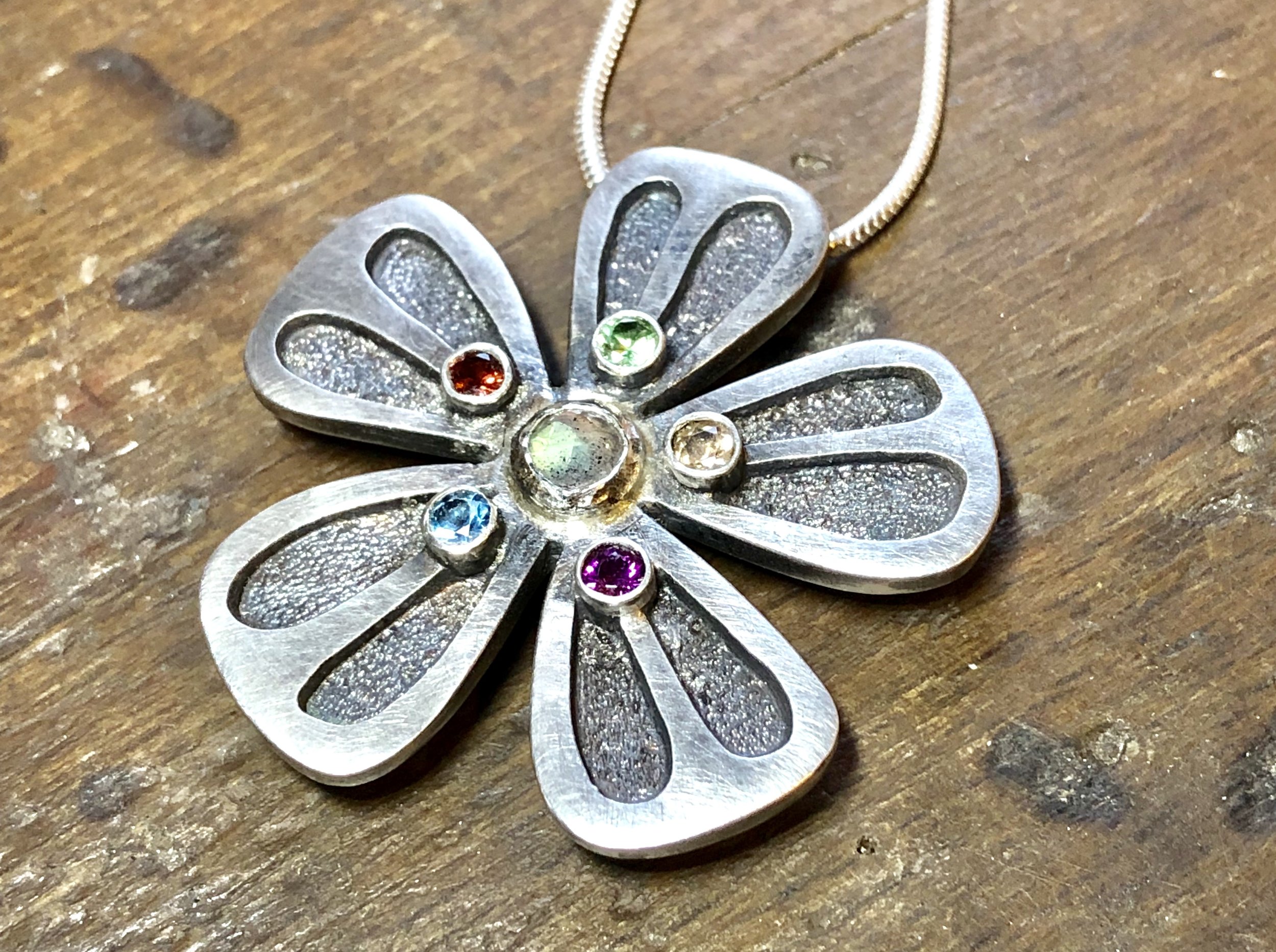 Recycled silver brooch/pendant