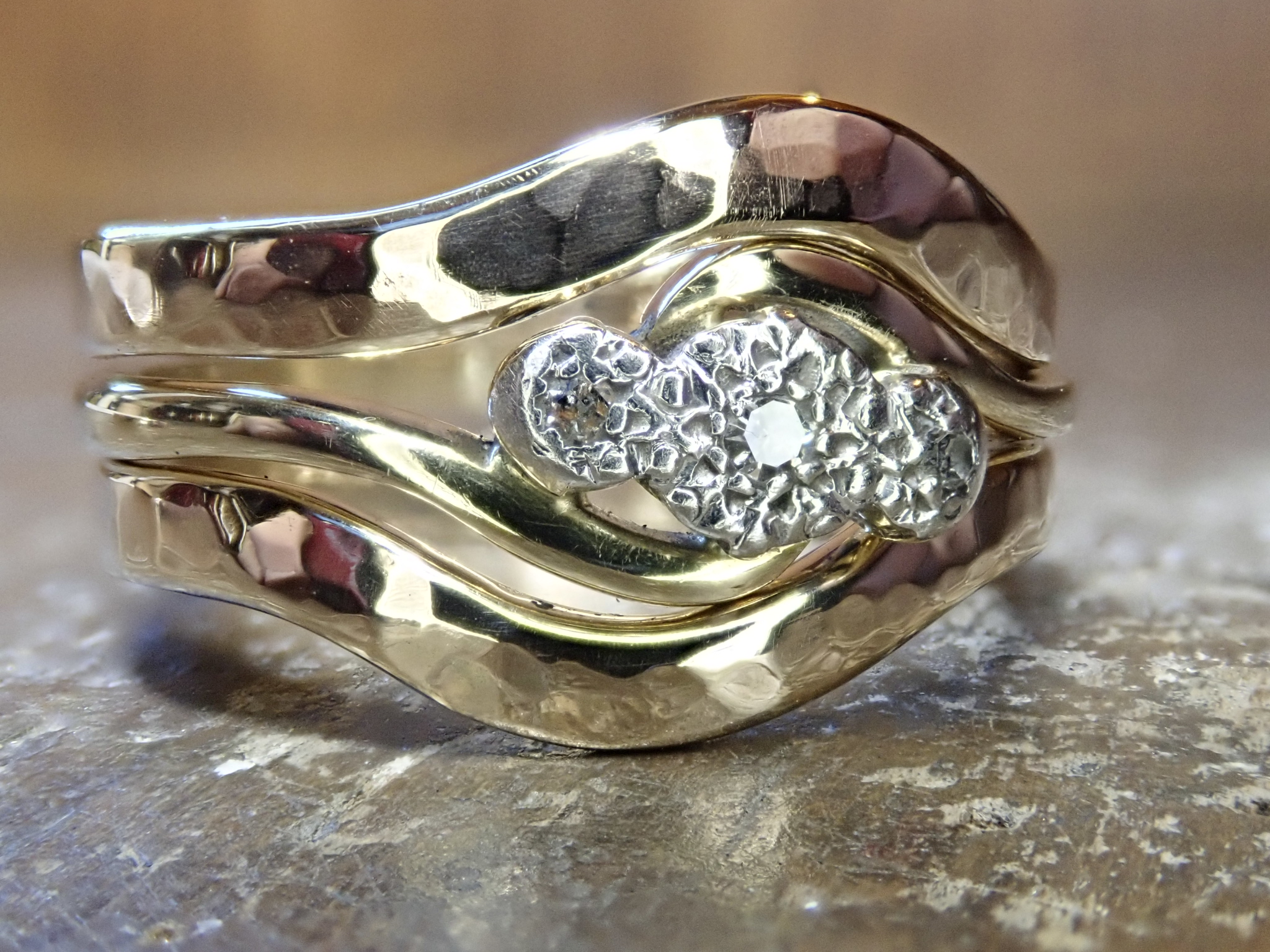 Remodelled “top and bottom” wedding rings.