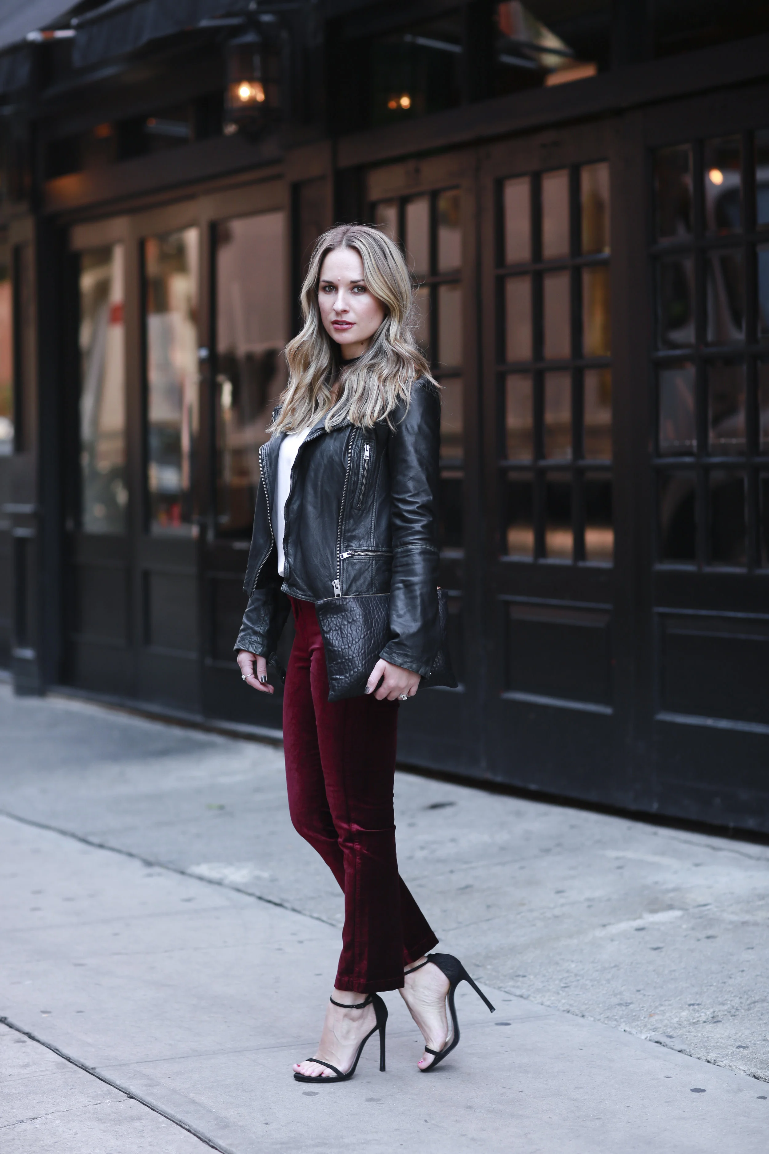 paige colette red velvet pants