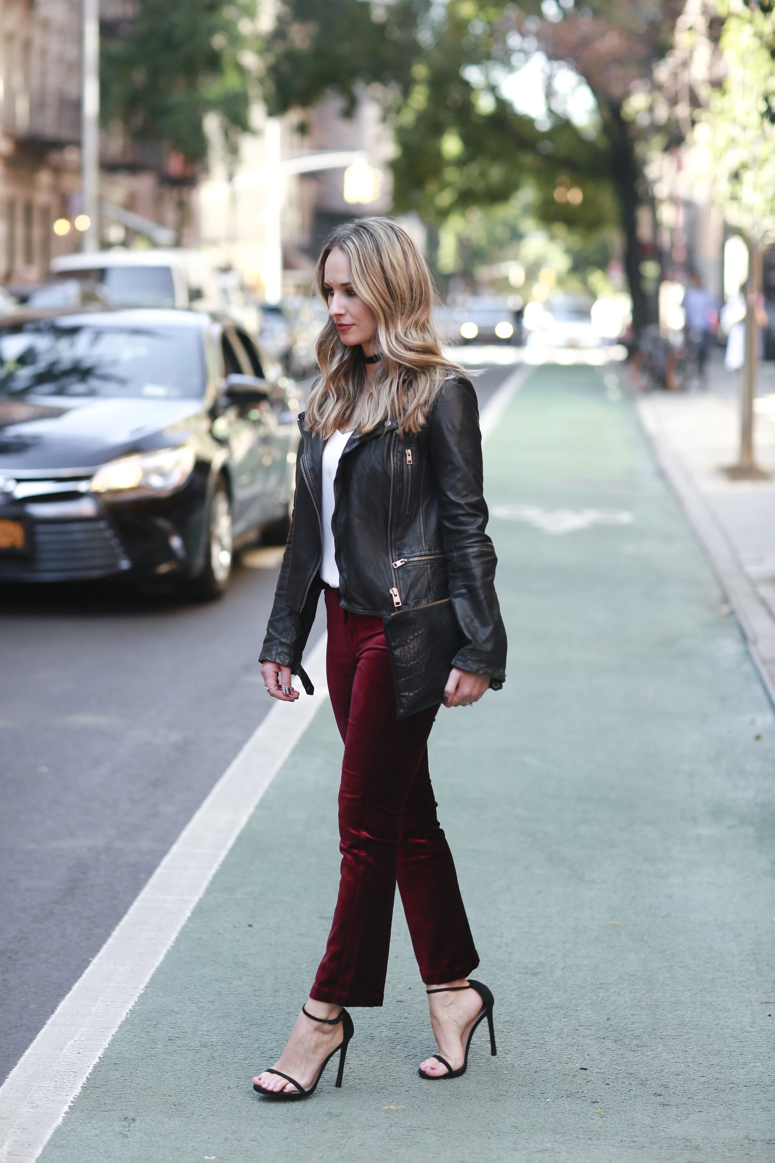 paige red velvet crop pants