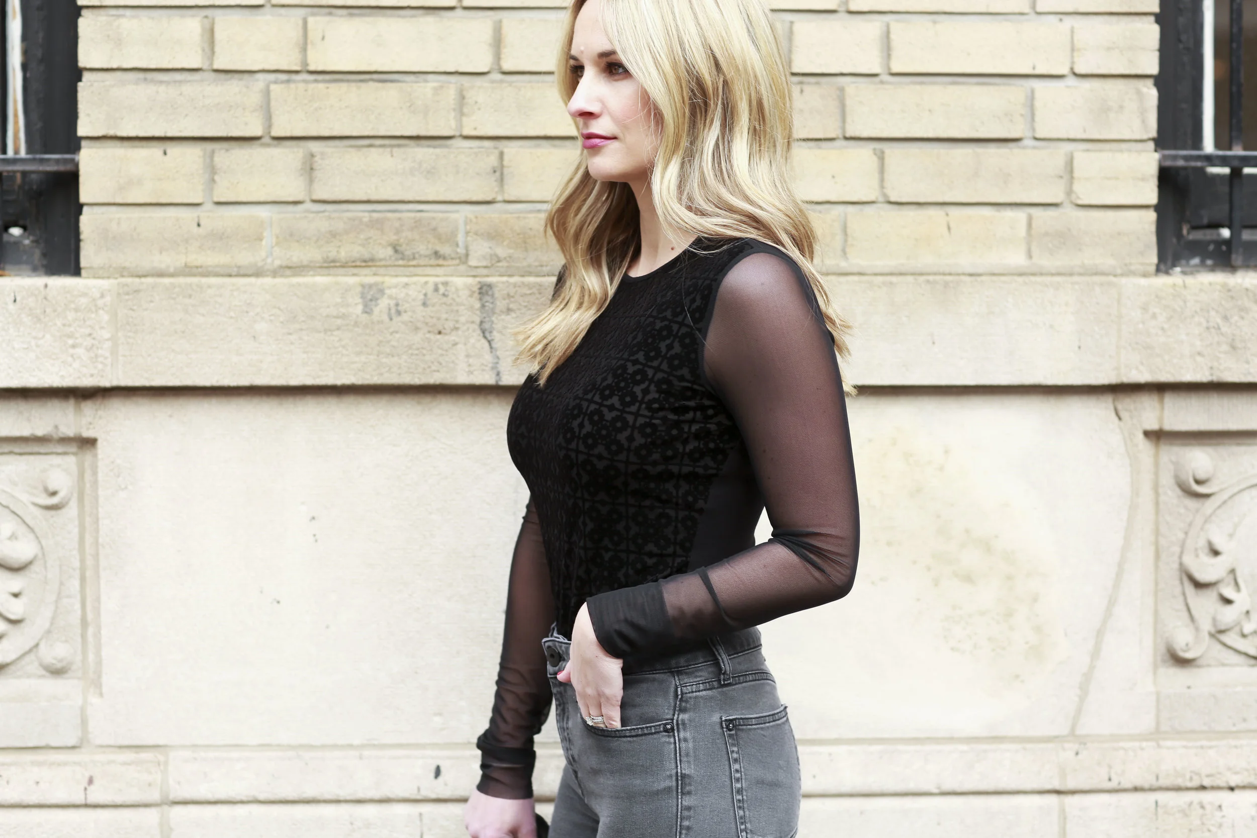 velvet and sheer top