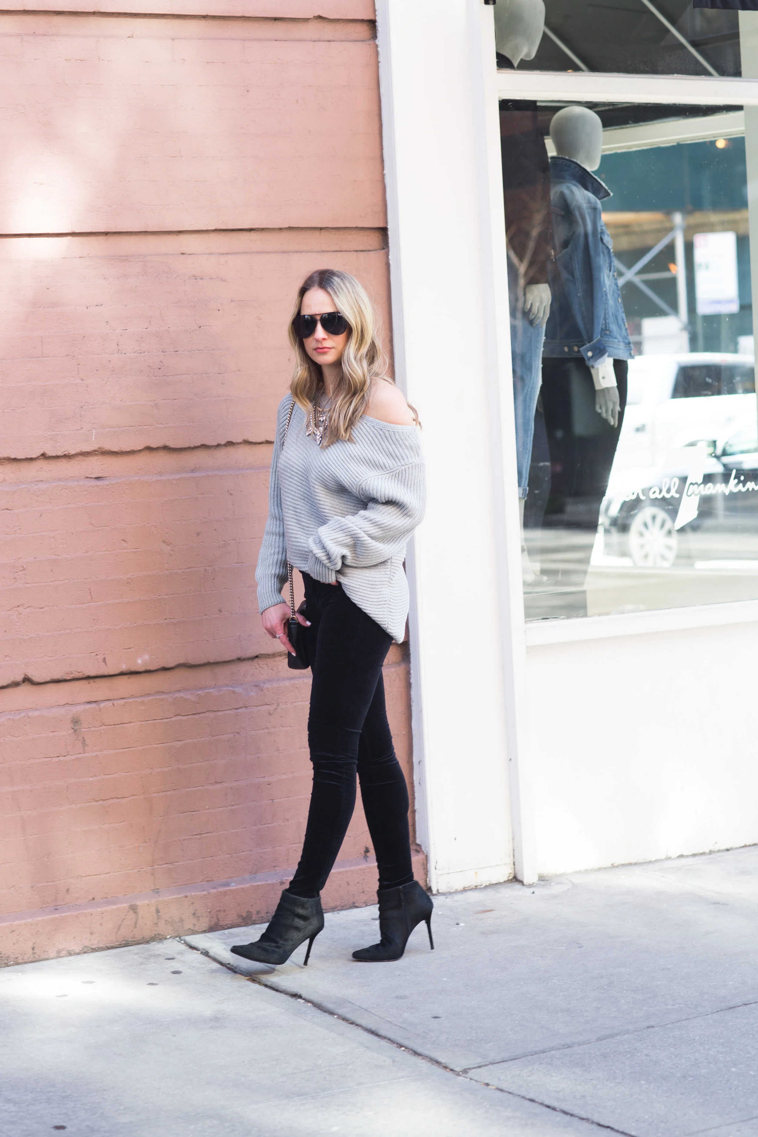 steele off the shoulder sweater