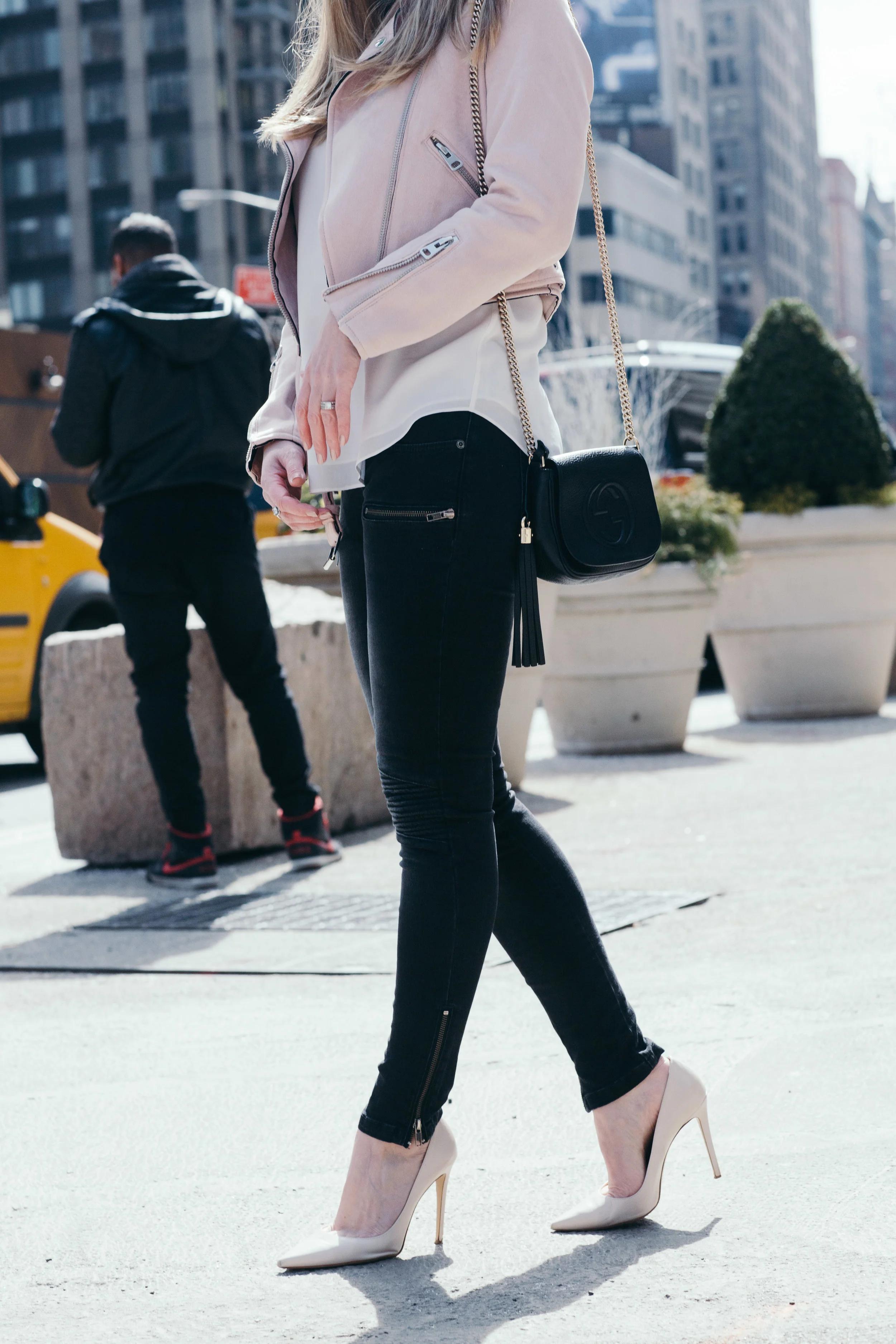 moto jeans and jacket