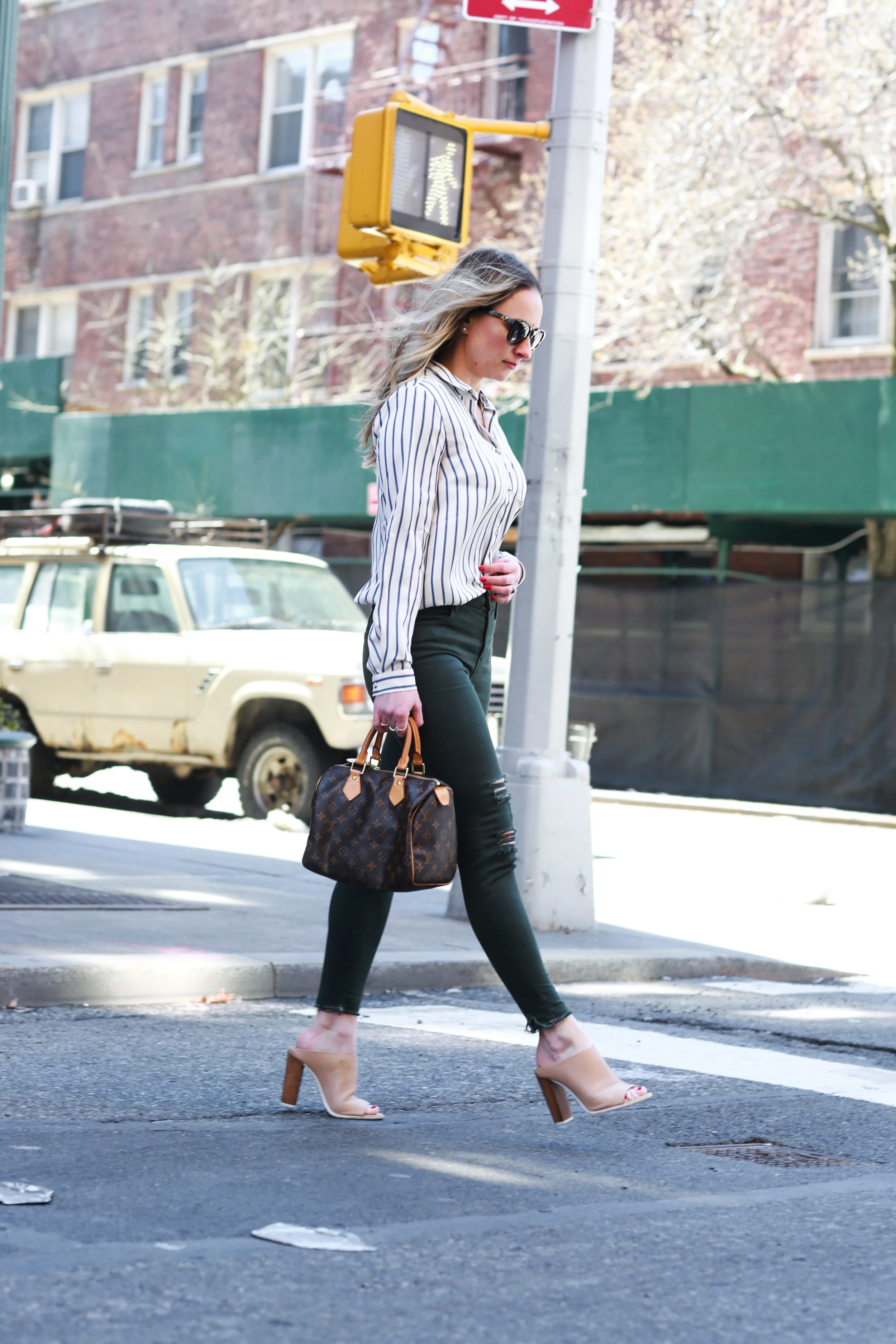 l'academie striped blouse