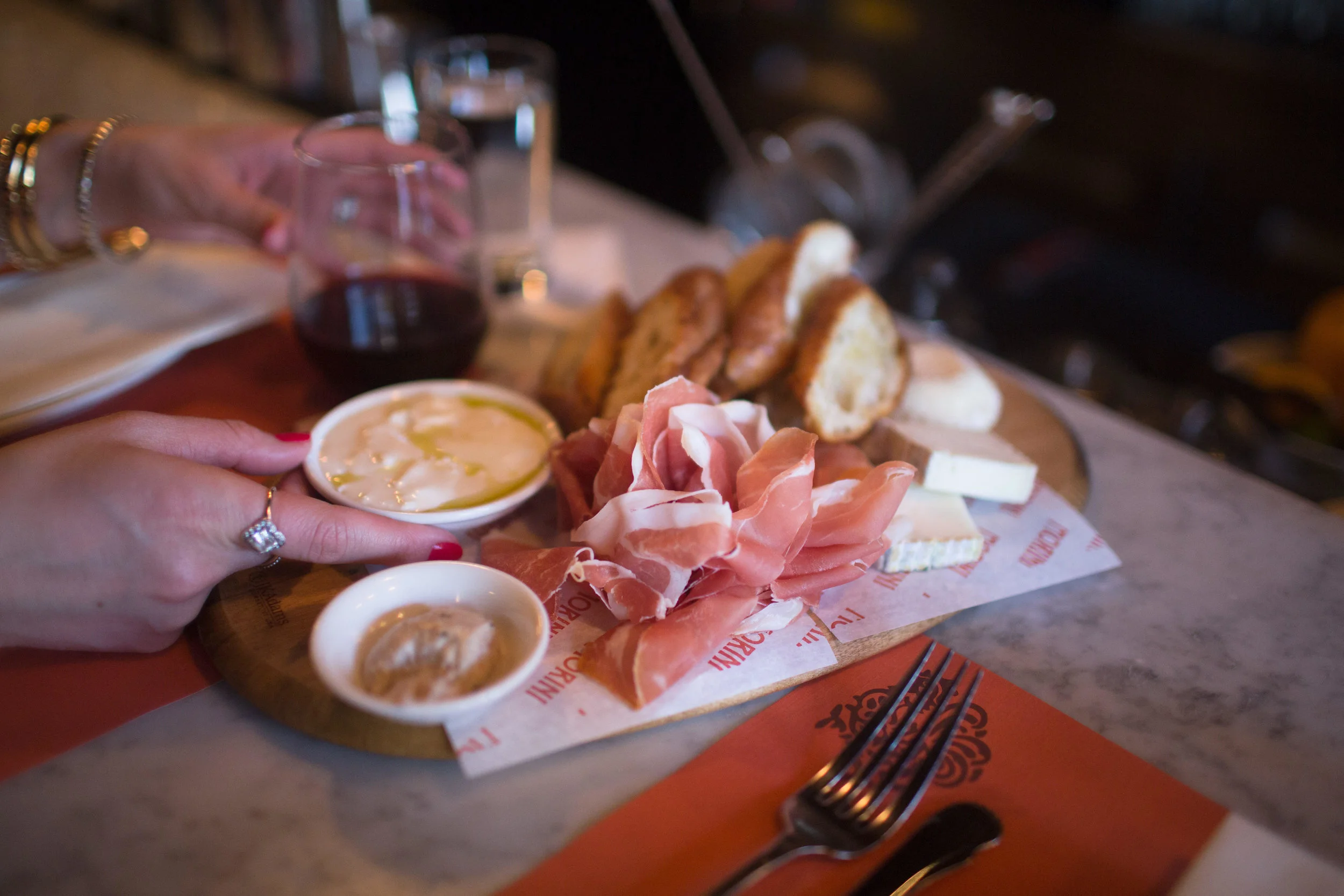 cheese plate at osteria morini