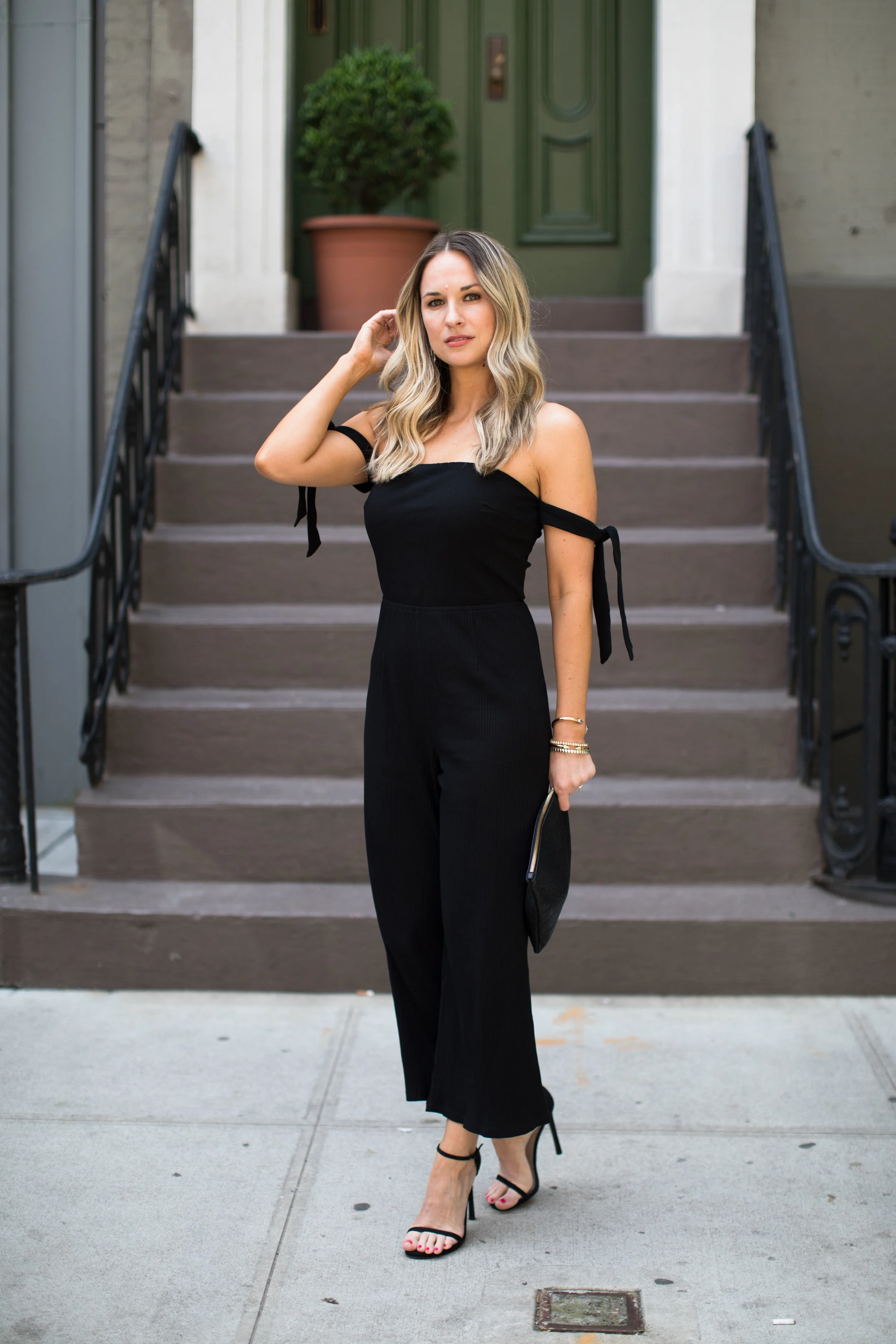 off the shoulder jumpsuit