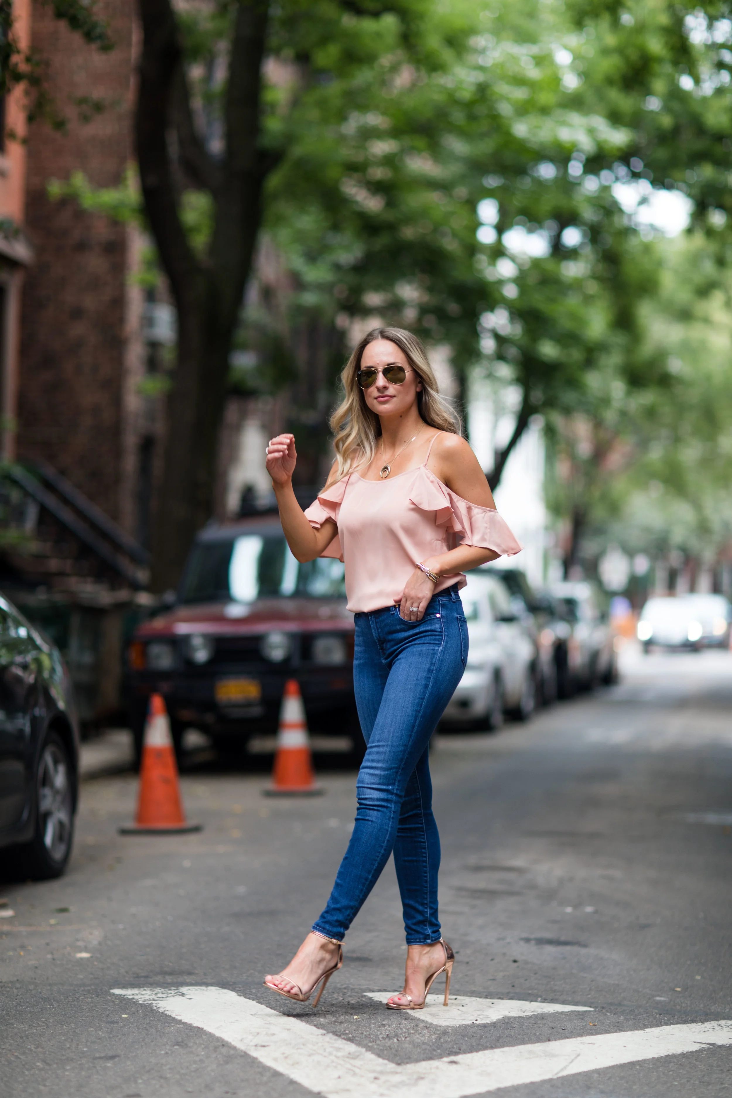 pink ruffle camisole