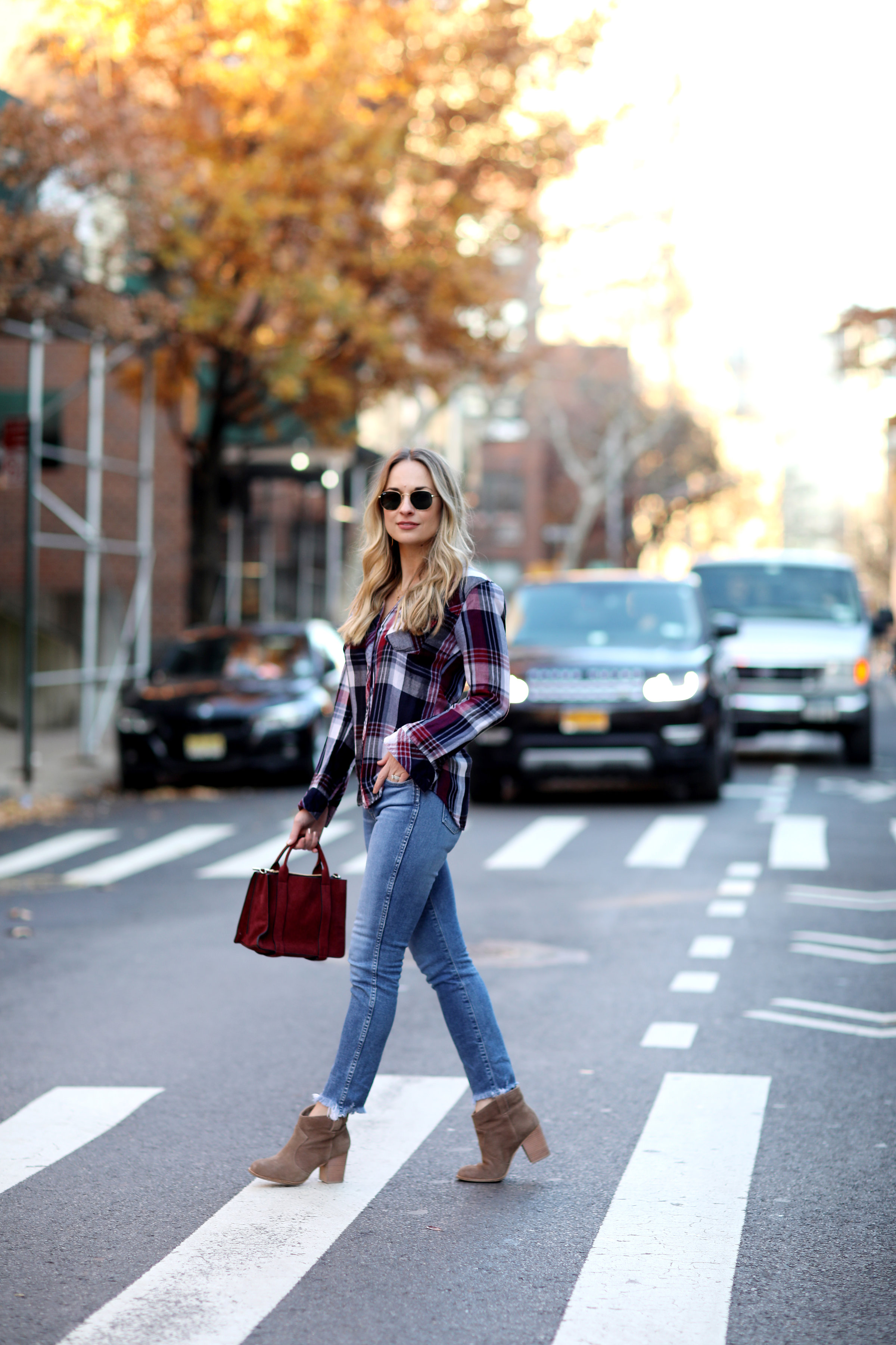 plaid top 