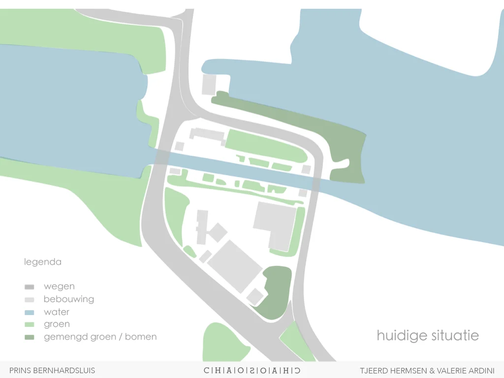 Situatie nu; bebouwing, verkeer en groen