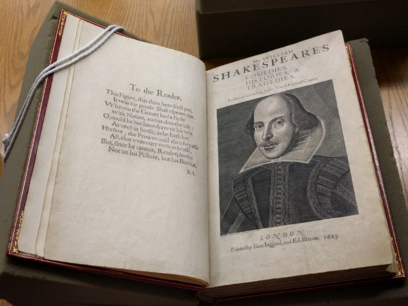 First Folio! Right in front of me! Not hiding behind a glass case! 