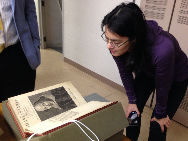 Face to face with a First Folio. (Photo by Kate Pitt.)