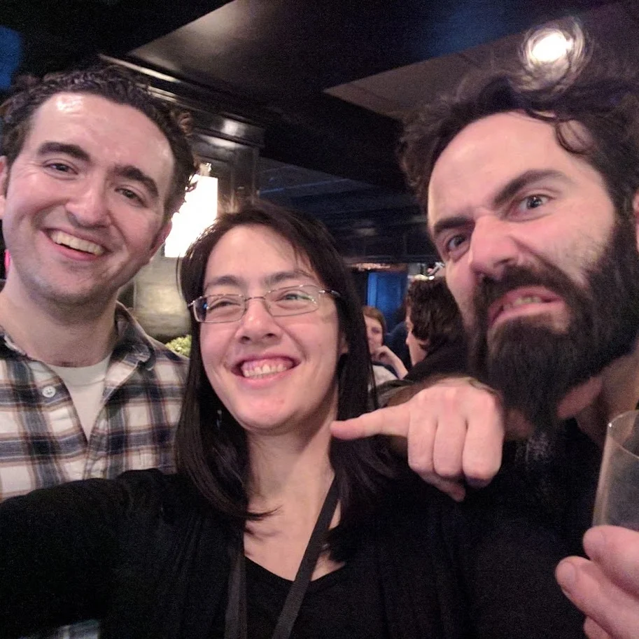 Kevin, myself, and Dan. This was taken in 2017, and I believe ownership of the beard has changed since then. (I would not have it grow on MY chin.)