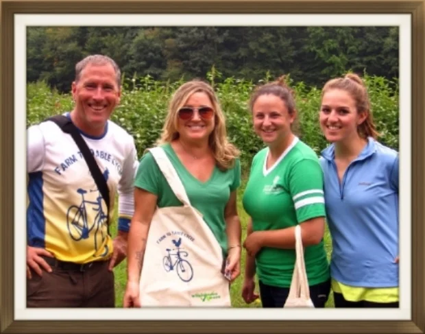 The WHOLESOME WAVE Team: Rebecca and Faith, PHOTOGRAPHER AND CYCLIST: Glenn Charles, and me, Krystin Ward/CHOICEOYSTERS! 