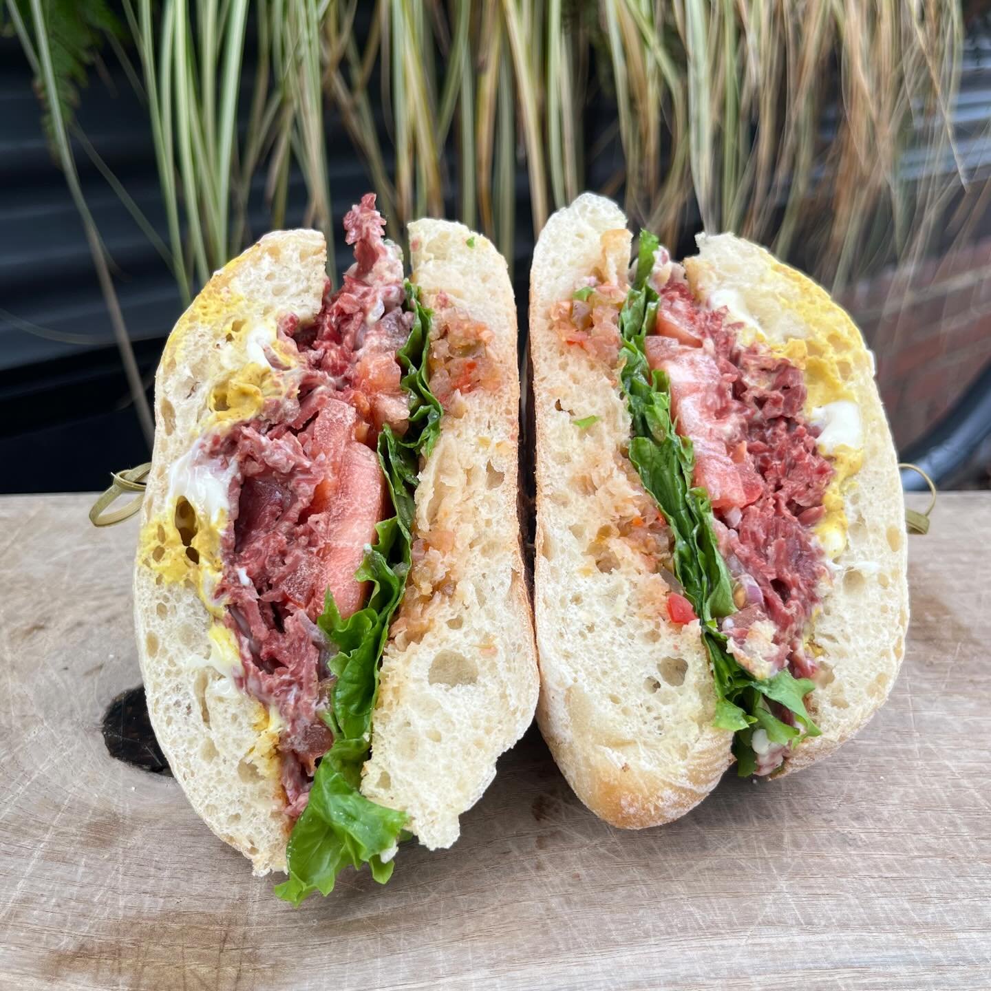 Today&rsquo;s special is &ldquo; Teddy Bears Are Never Hungry&rdquo; with corned beef, cooper cheese, cherry pepper relish, leaf lettuce, tomato, red onion, dukes mayo, and spicy brown mustard on toasted ciabatta.
The soups of the moment are Cream of