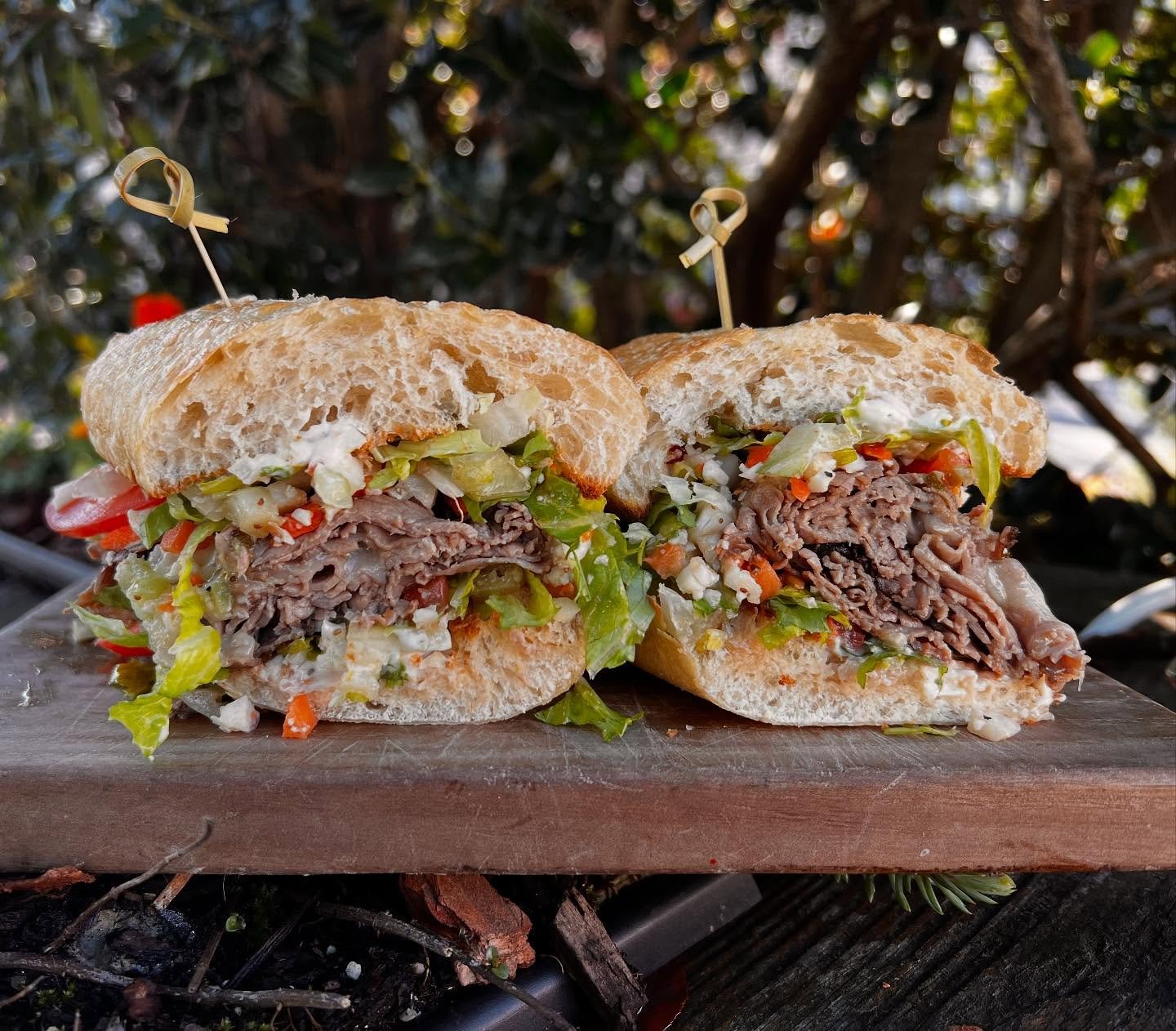 Today's scrumptious special is the &quot;Slow Motion Riders&quot; with roast beef, white cheddar, shredded lettuce, tomato, house giardiniera, and roasted garlic Duke's mayo on a toasted sub roll!! Our soups right now are Tomato &amp; Artichoke Bisqu