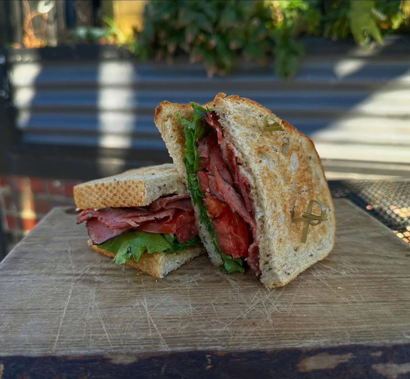 Today&rsquo;s special is the &ldquo;Chopped &amp; Toasted&rdquo; with pastrami, pimento cheese, pickled fresno chilis, lettuce and tomato on toasted rye. The soups right now are Sweet Root Vegetable Stew or Stewed Chicken &amp; Black Eyed Peas.
&bull