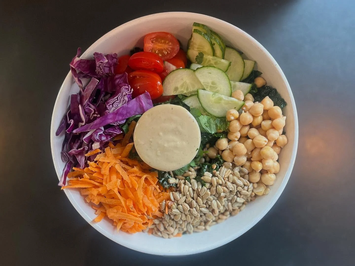 Today&rsquo;s Meatless Monday special is the Orange Ya Glad with lacinato kale, grape tomato, cucumber, chickpeas, shredded carrot, red cabbage, sunflower seeds, cilantro, and orange tahini dressing. The soups of the moment are Broccoli Cheese Tomato