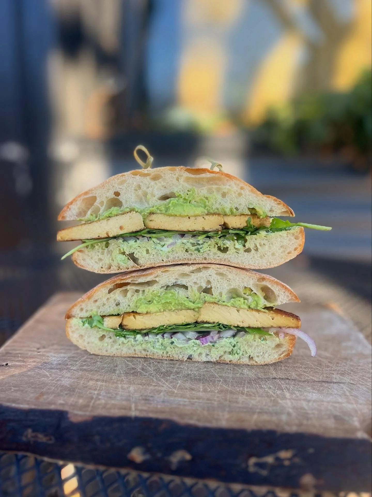 Today&rsquo;s Meatless Monday special is the Cafe Grub with marinated tofu, goat cheese pesto, arugula, red onion, and avocado on toasted @dclyonbakery ciabatta. The soups of the moment are Pesto Potato or Sausage Sweet Potato.
&bull;&bull;&bull;
#un