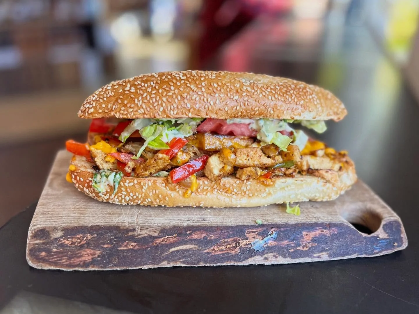 It&rsquo;s Vegan Food Week! Today&rsquo;s Meatless Monday special will run all week for @veganactionorg &lsquo;s V72x2. Chimmy Chimmy Ya! with chopped marinated tofu, melted vegan cheddar, pickled Fresno chilis, saut&eacute;ed peppers &amp; onions, l