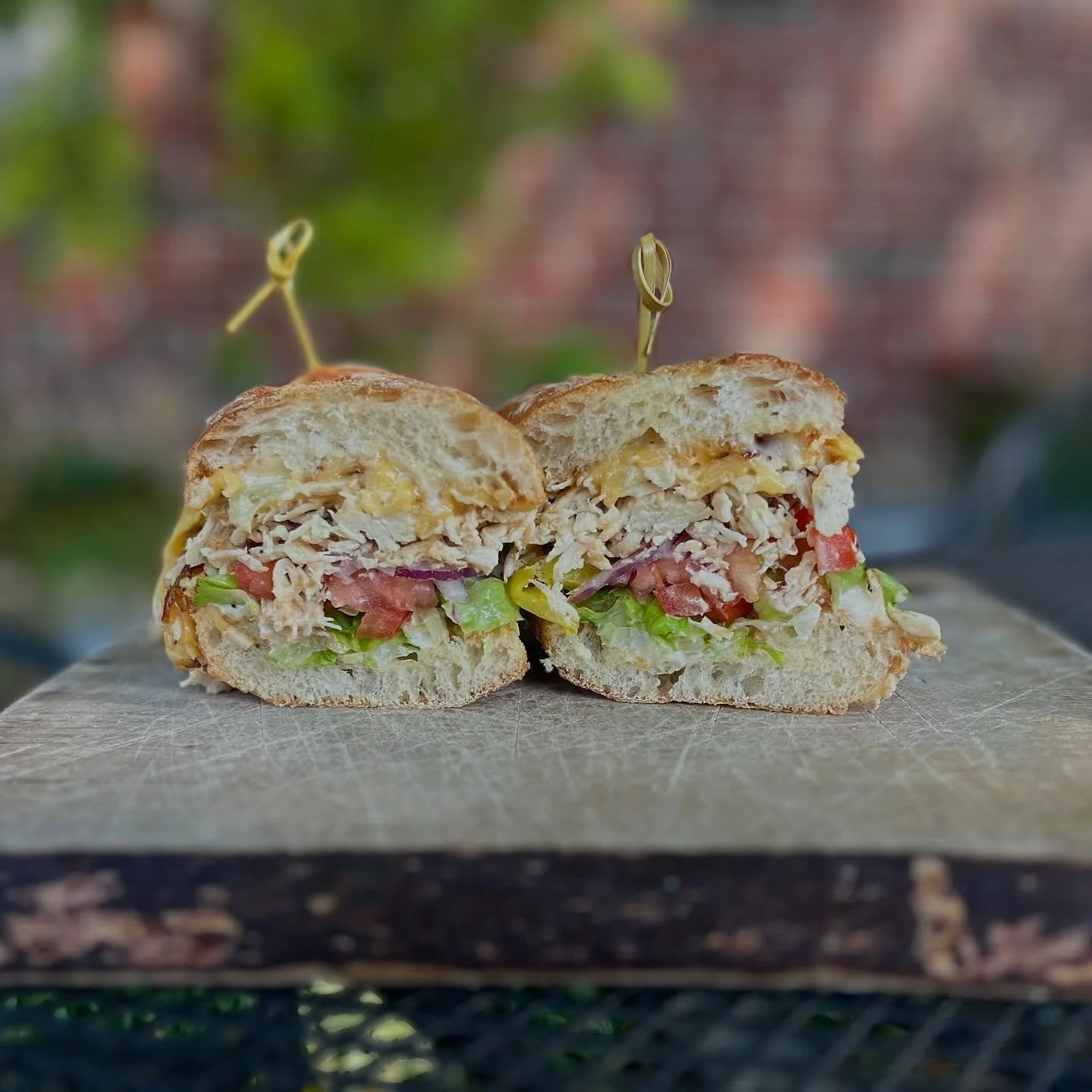 This week&rsquo;s special is the No Static At All with shredded chicken, smoked Gouda, lettuce, tomorrow, banana peppers, and roasted garlic mayo on a toasted sub roll. The soups right now are Tomato Gazpacho or Garlic Pork and Rice.
&bull;&bull;&bul