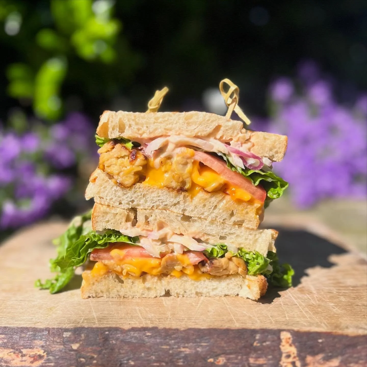 Today&rsquo;s Meatless Monday Special is &ldquo;All The Luck In The World&rdquo; with tempeh, shredded vegan cheddar, green leaf lettuce, tomato, red onion, and Russian dressing on toasted sourdough. 
The soups of the moment are Broccoli and Cheddar 