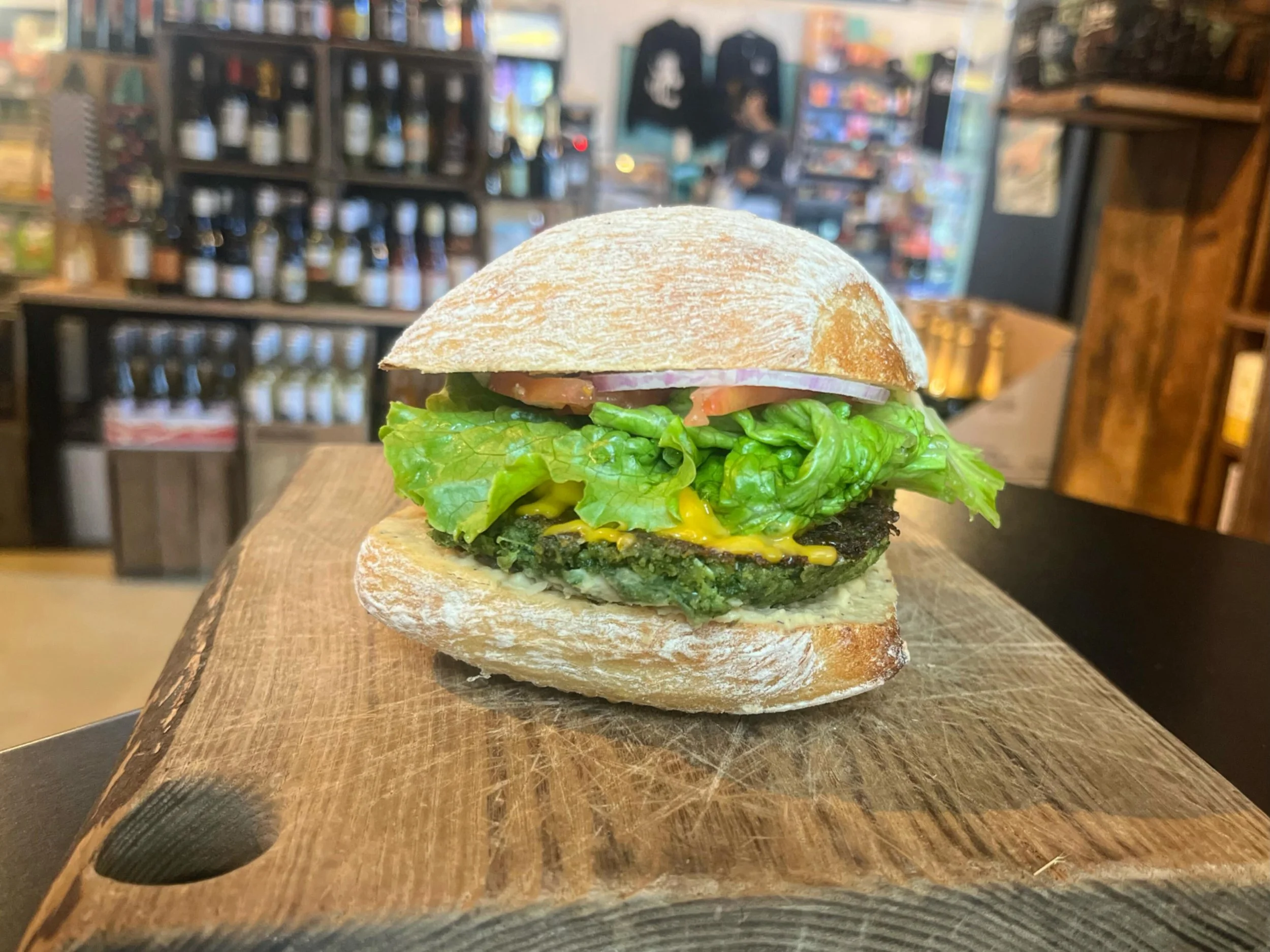 Today&rsquo;s Meatless Monday special is the Already Ready Already with two falafel smash patties, vegan cheddar cheese, garlic hummus, green leaf lettuce, tomato, red onion, and garlic vegan mayo on toasted ciabatta. The soups right meow are Tomato 