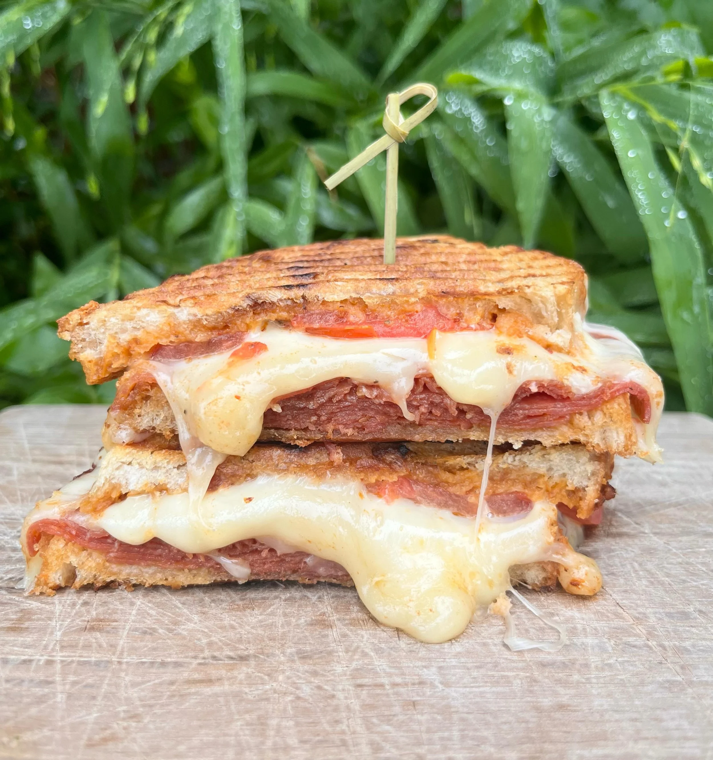 This weeks special is &ldquo;Para Los Rumberos&rdquo; with pepperoni, Oaxaca cheese, Monterey Jack, chili rojo sauce, and tomato on grilled sourdough. 
The soups of the moment are Tomato Basil or Loaded Baked Potato. 

#dailyspecial #eatrva #pepperon