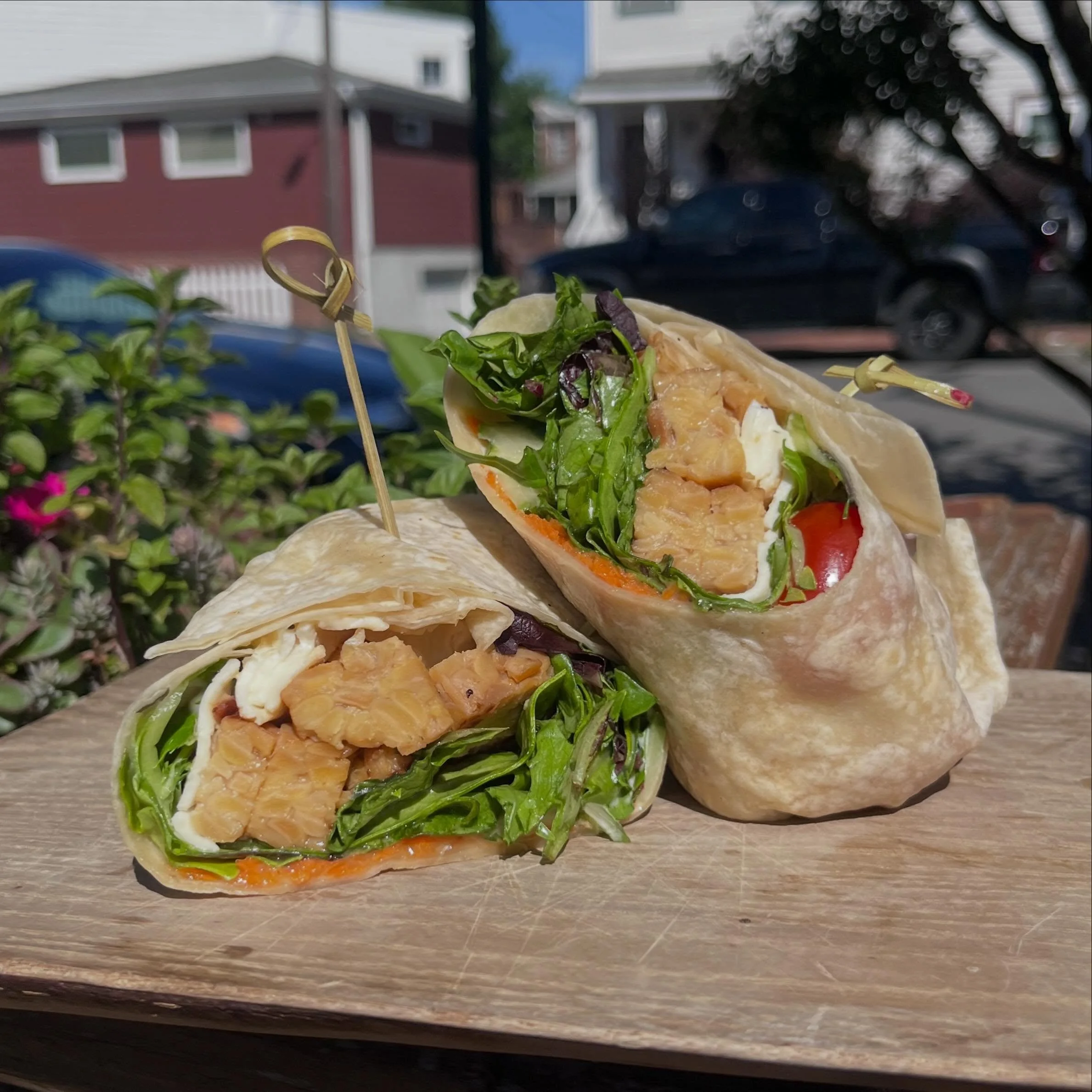 Today&rsquo;s Meatless Monday Special is &ldquo;Sweet Melissa&rdquo; with hot honey tempeh, paneer cheese, mixed greens, Shredded carrots, cucumber, tomato, and garlic veganaise in a grilled flour tortilla. 

 The soups of the moment are Spicy Bean o