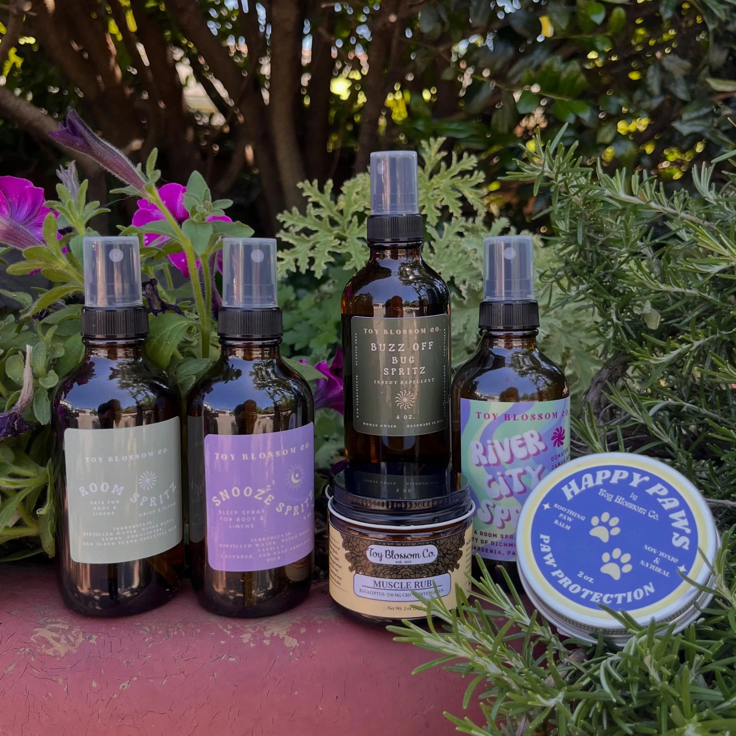 Now in stock are products from @toyblossomco ! 
Currently we are selling three different kinds of room spray, bug spray, and CBD muscle rub. We also have Happy Paws in stock to help protect your furry friend&rsquo;s paws. 

#shoplocal #toyblossom #ro