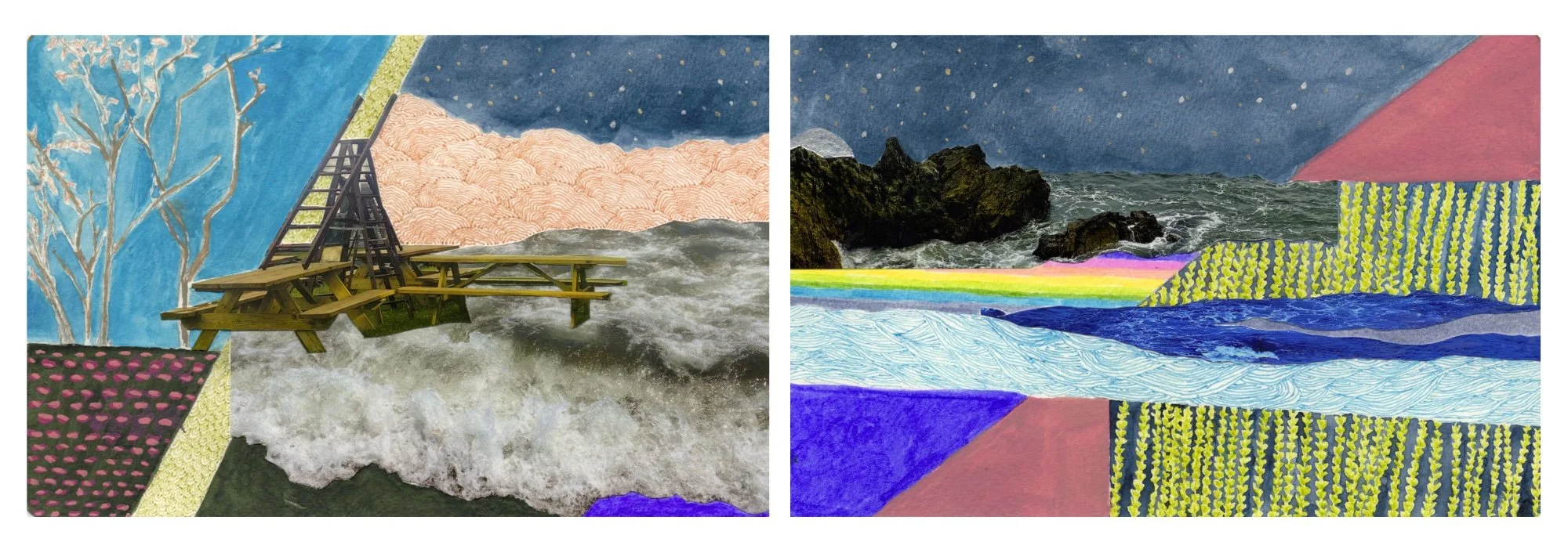 waves + ladders
5.5 x 17"
photo collage/mixed media on paper