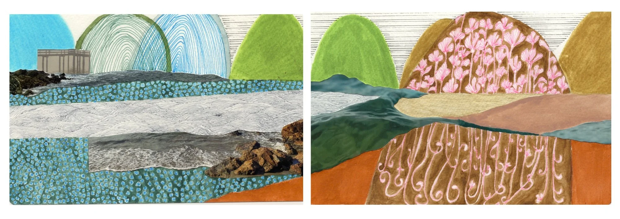 sandcastles
5.5 x 17"
photo collage/mixed media on paper