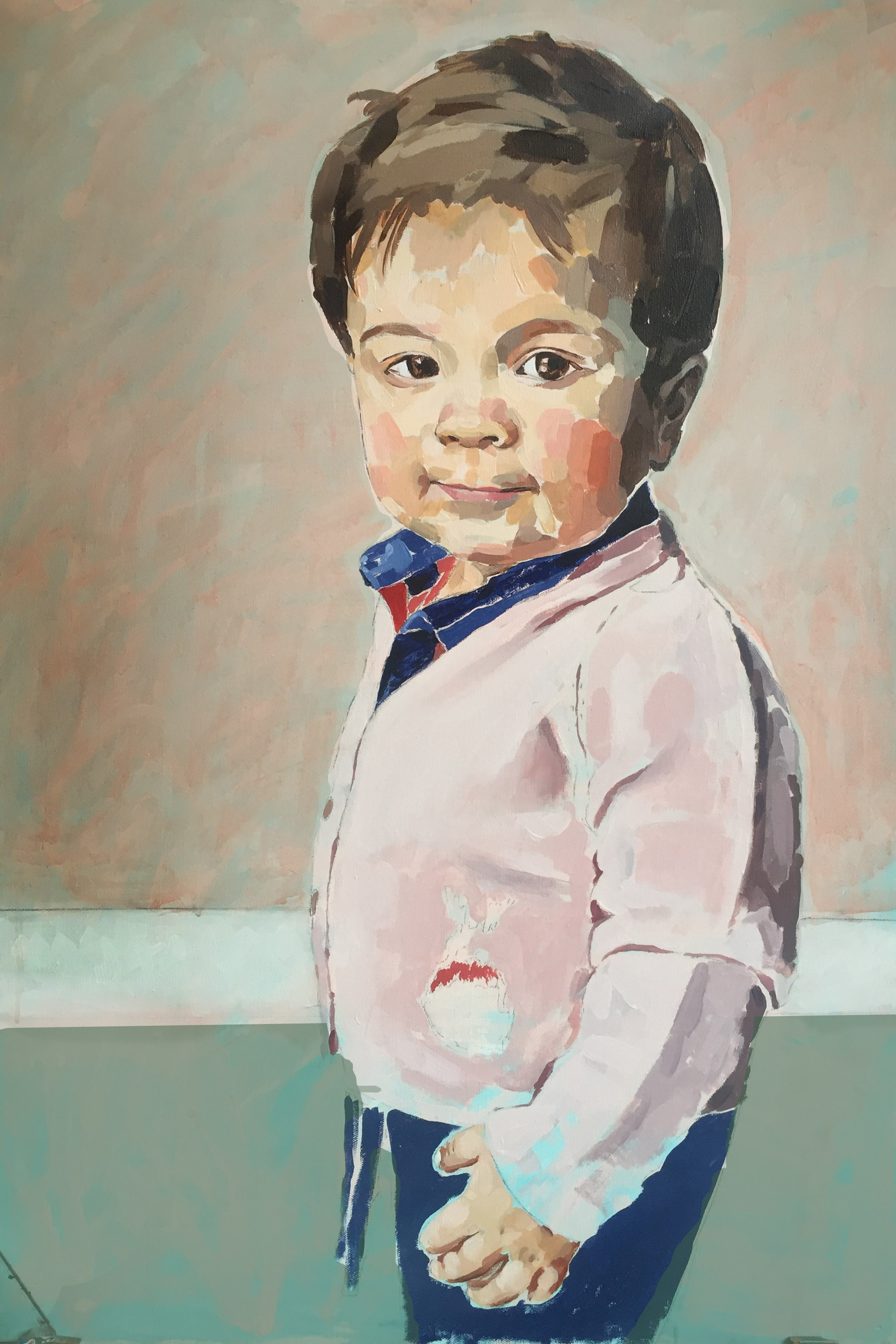 An earlier version with the different coloured backgrounds... before the final pale burgundy colour. 