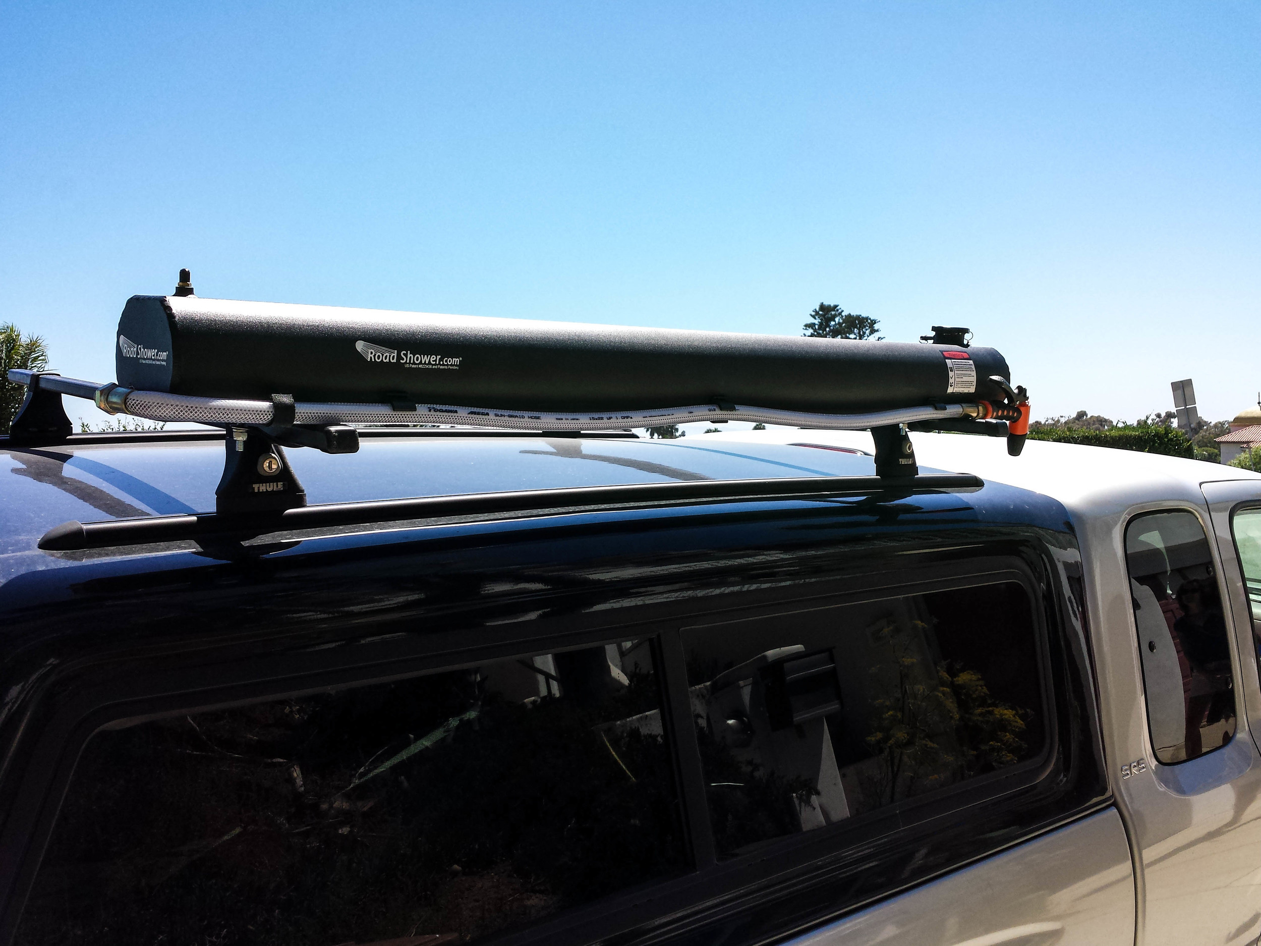 The Road Shower fully installed