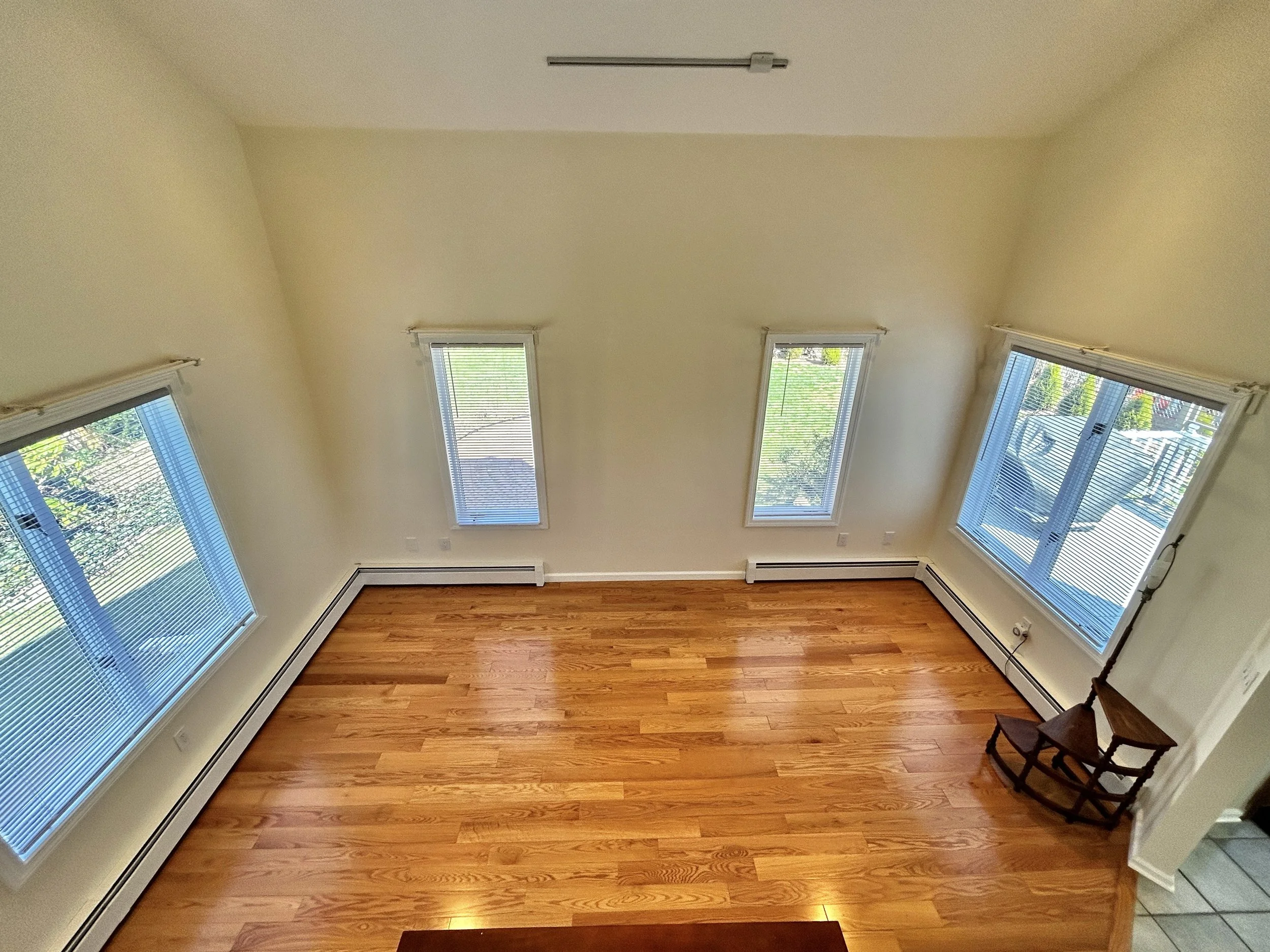 View of living room from staircase.