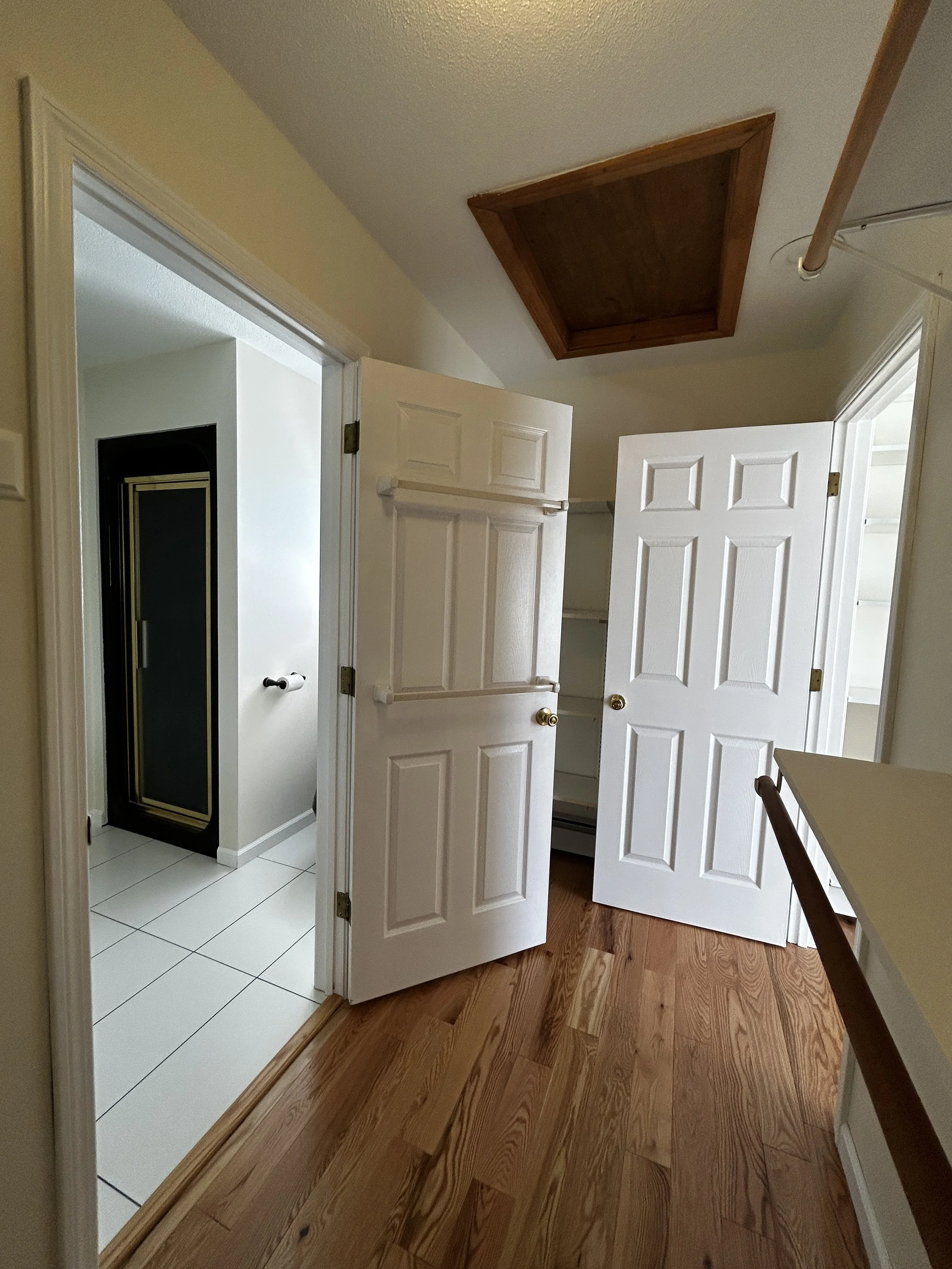 Large walk in closet attached to master bathroom and bedroom #2