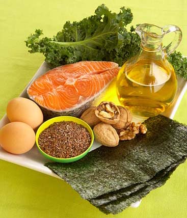 Fish oils, safflower and sunflower oils, walnuts, canola oils: Polyunsaturated Fatty Acids. 