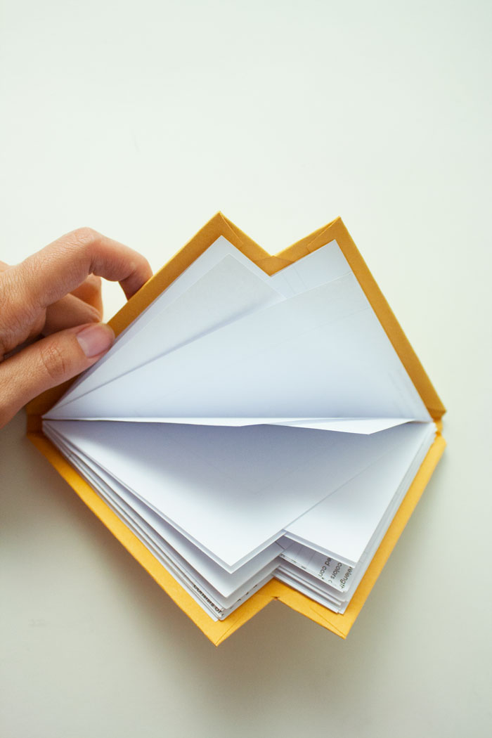 Alternating fold of a rectangle paper.