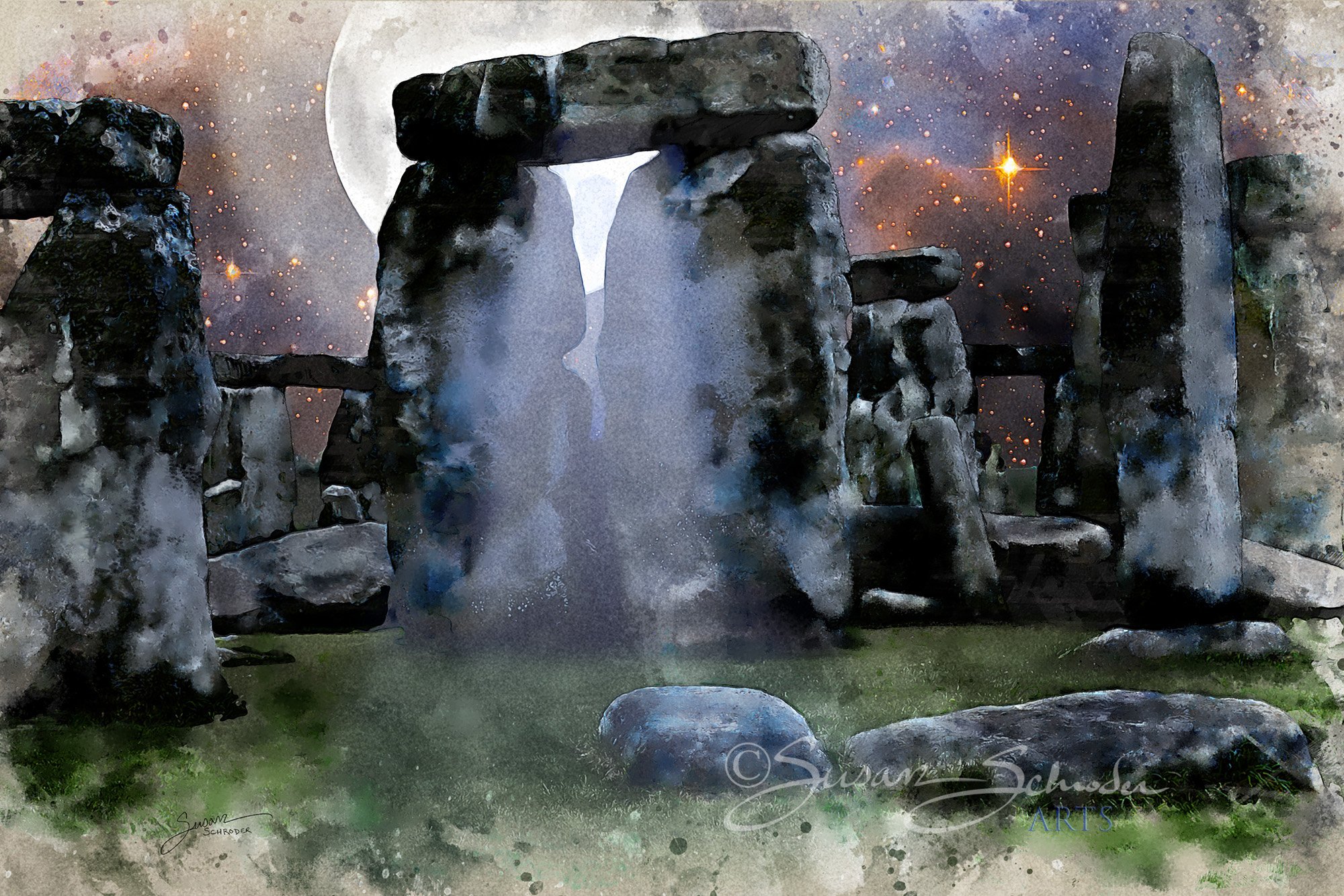 Moonlit Stonehenge