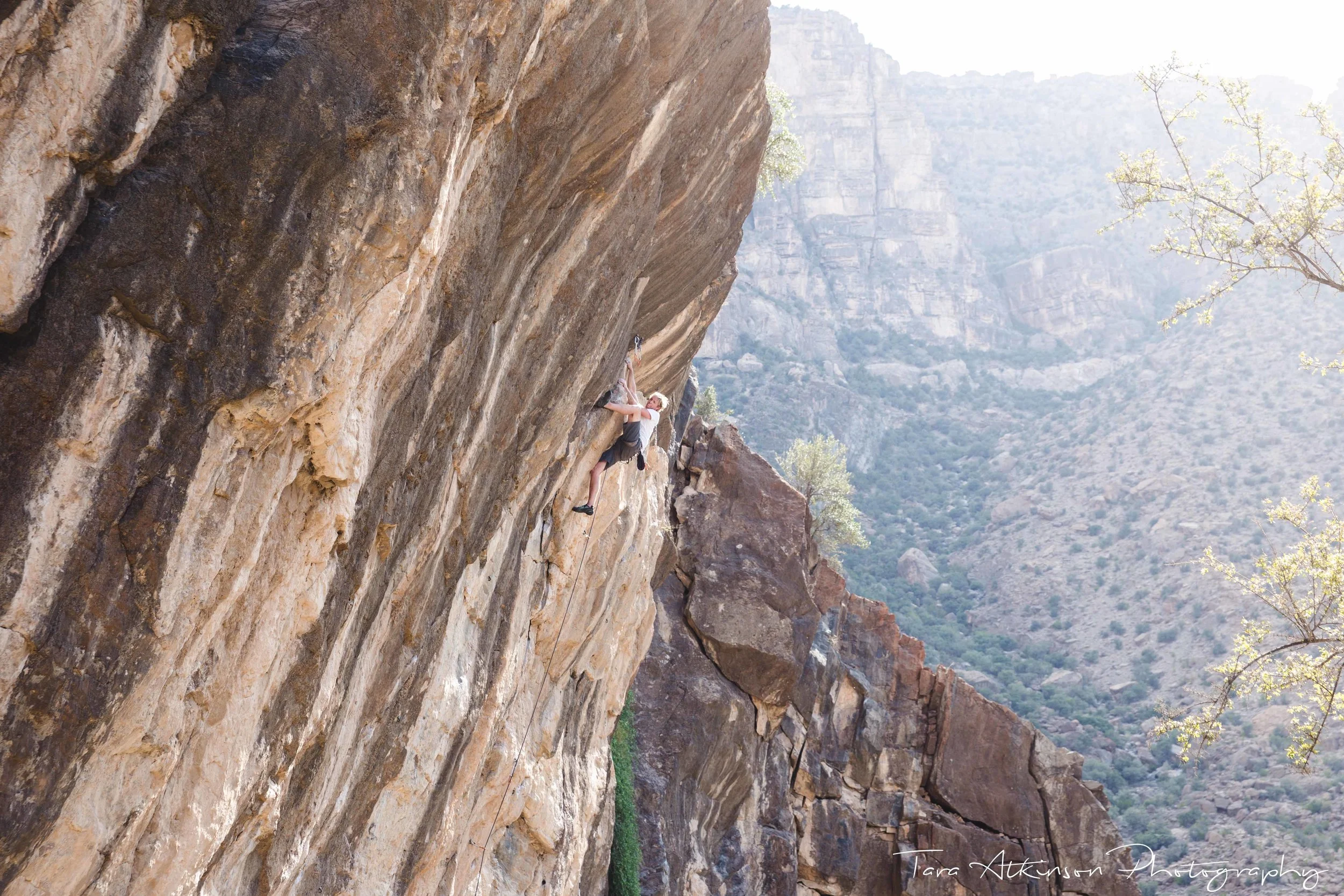 Miguel Willis climbing Mentally Challenged at Hadash, Oman
