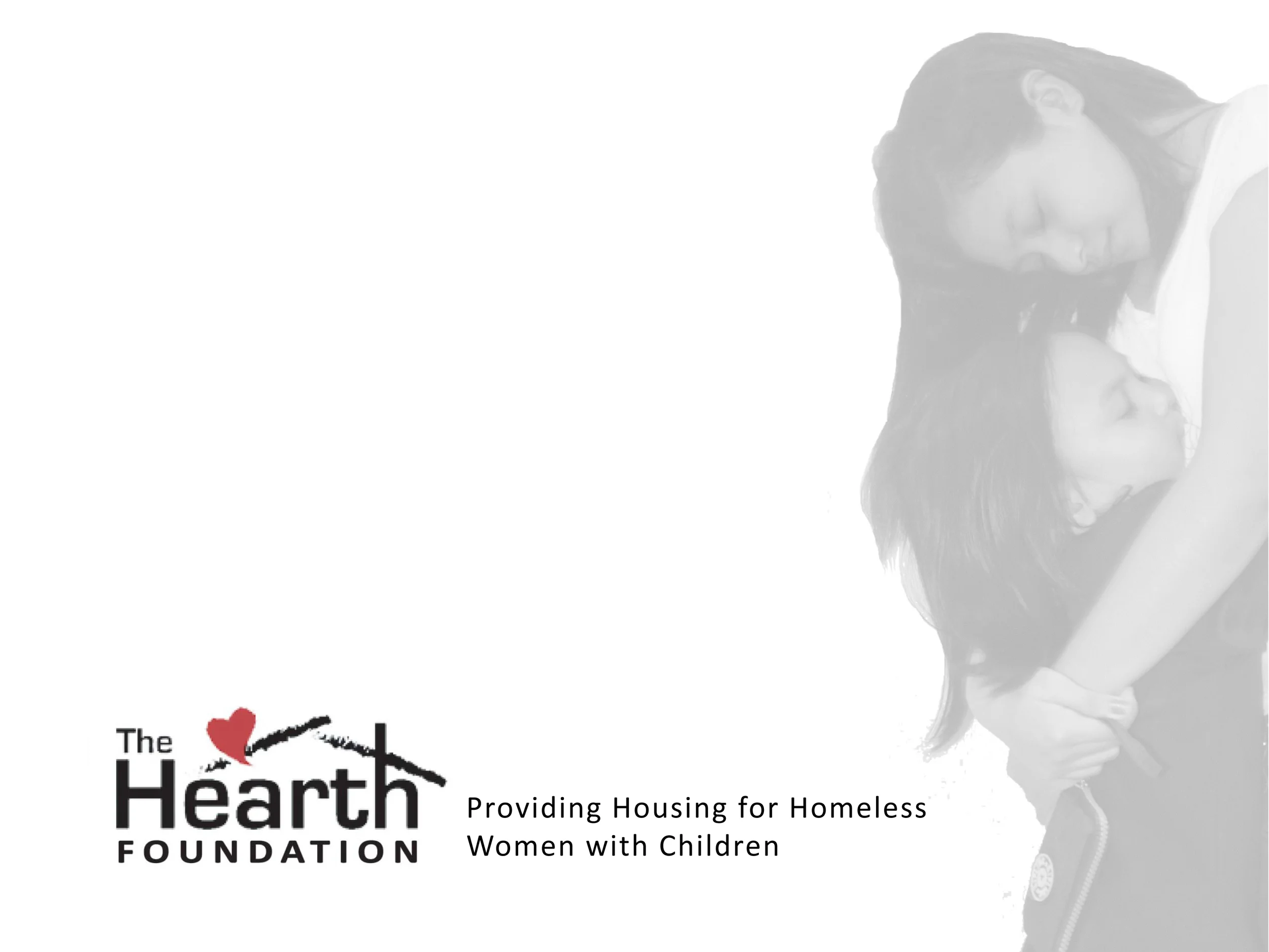 The Hearth Foundation builds housing for homeless women with children in Tucson, Arizona. They asked us for imagery and slide masters they could use for fundraising and consciousness raising, utilizing their existing logo mark. These four images formed the backbone of that effort. "We are blessed to have Roel on our team of professionals assisting The Hearth Foundation with strategic planning. Roel is very passionate. We rely on his visions and expertise." Sheila Chonis, Board Chair Client: The Hearth Foundation, Inc. Program: commission Deliverables: Powerpoint